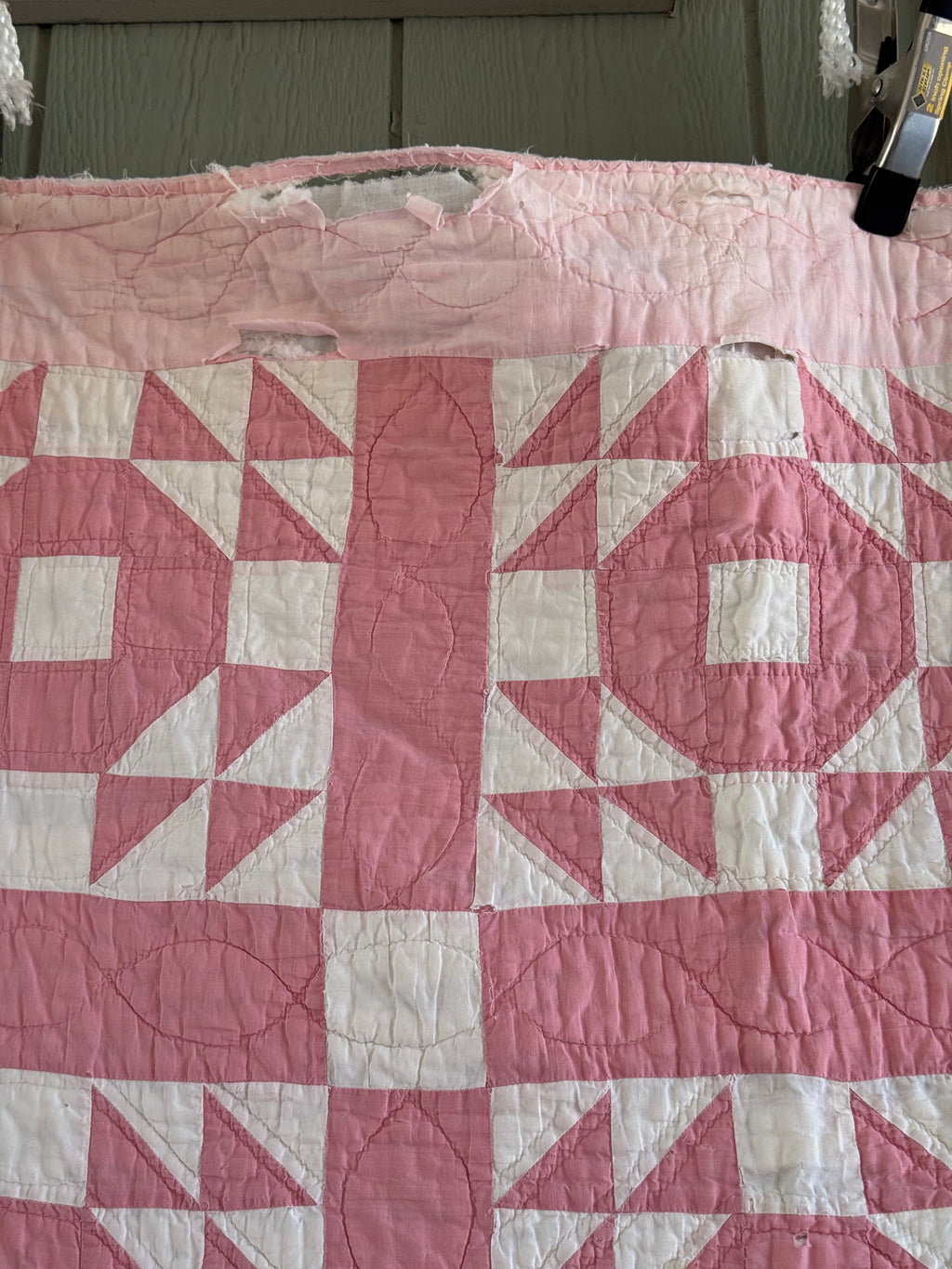 **SOLD** CUTTER - Churn Dash Pink and White - CUTTER **SOLD**