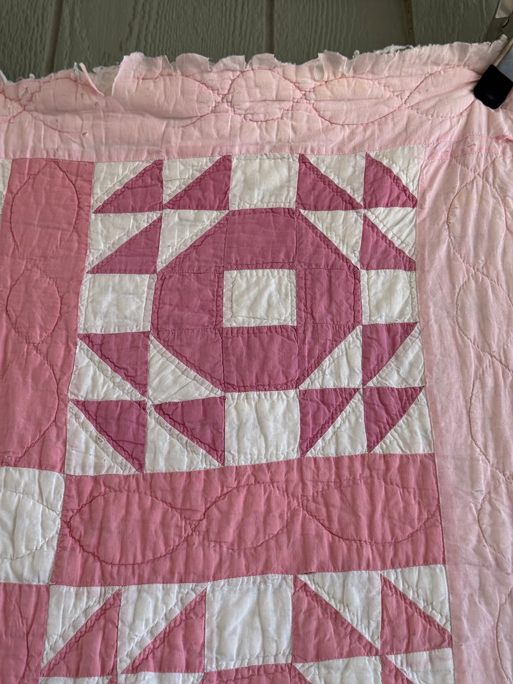 **SOLD** CUTTER - Churn Dash Pink and White - CUTTER **SOLD**