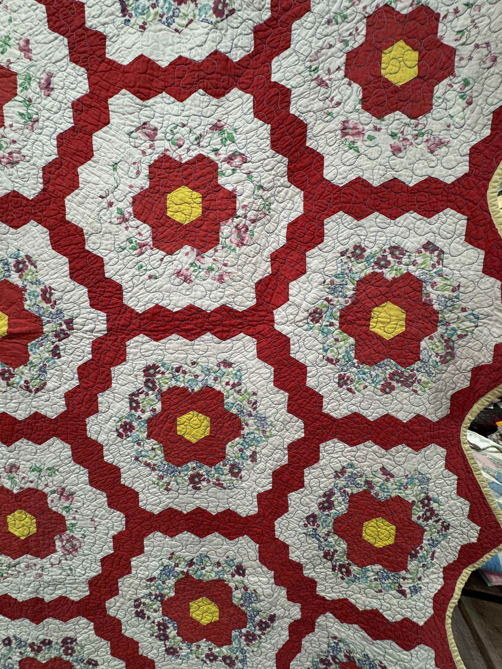 Vintage Quilt Grandmother's Flower Garden