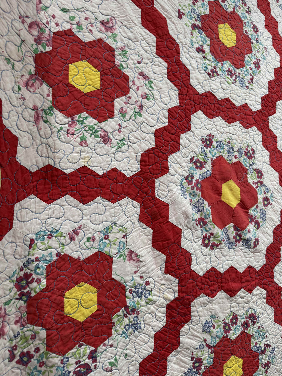 Vintage Quilt Grandmother's Flower Garden