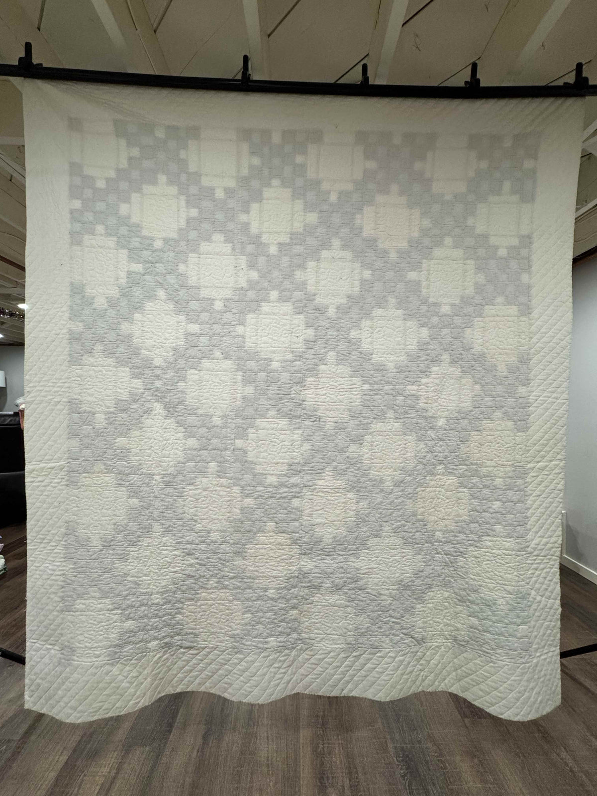 **SOLD Antique Quilt Blue Calico Double Irish Chain SOLD**