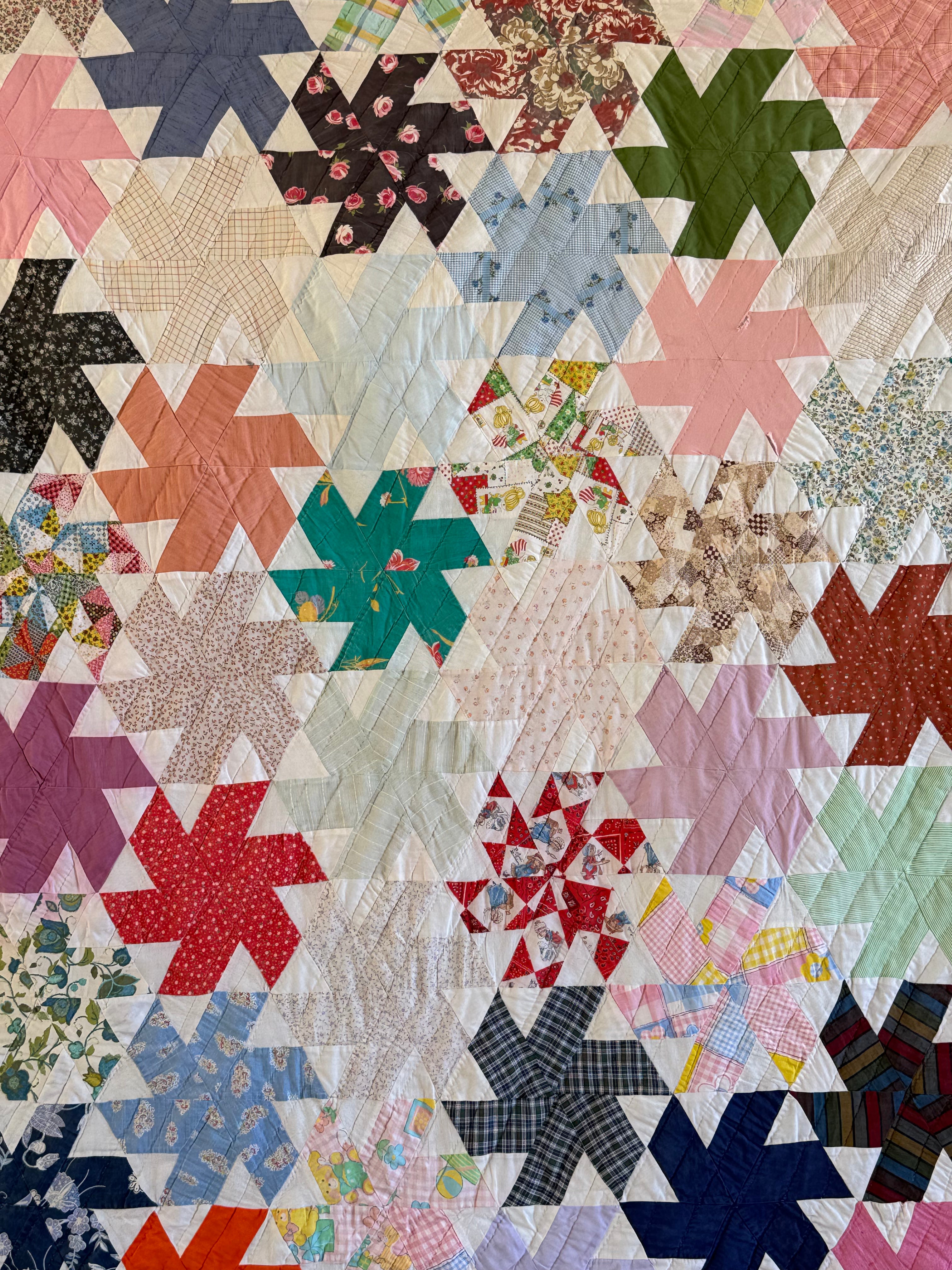 Vintage Pinwheel with Variety of Fabric