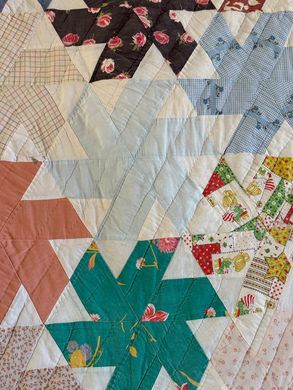 Vintage Pinwheel with Variety of Fabric