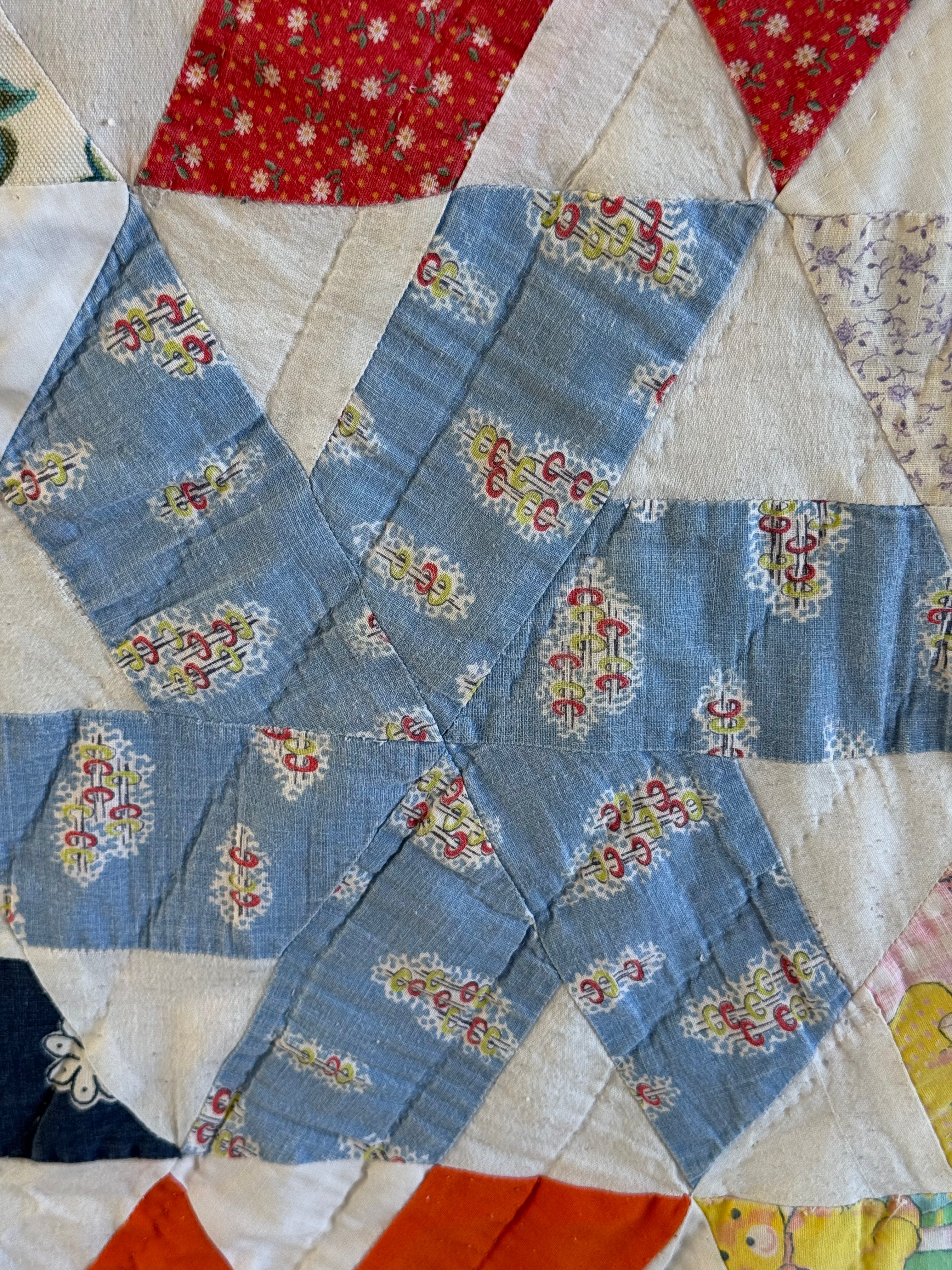 Vintage Pinwheel with Variety of Fabric