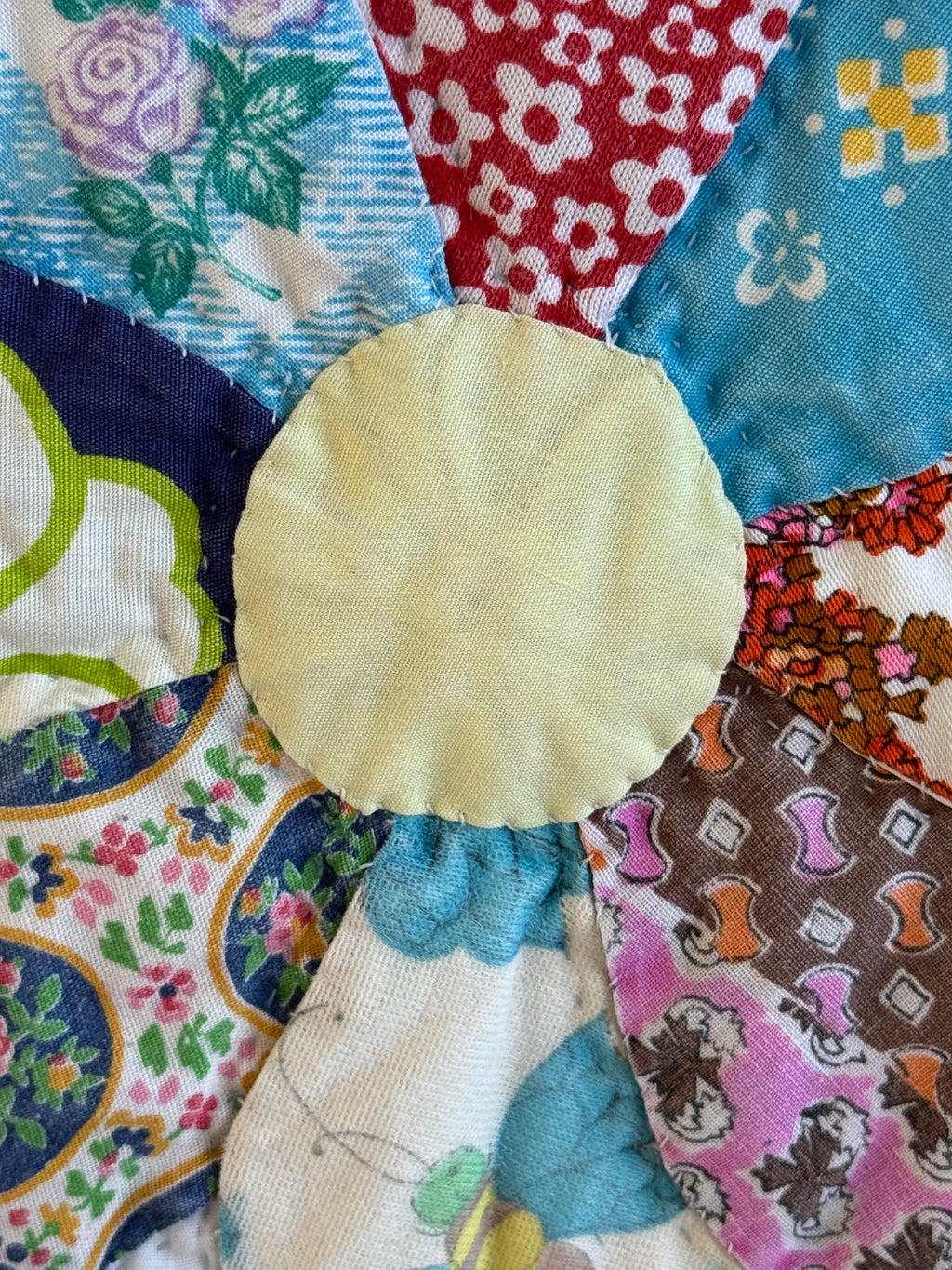 Vintage Feed Sack Daisy on a Stem