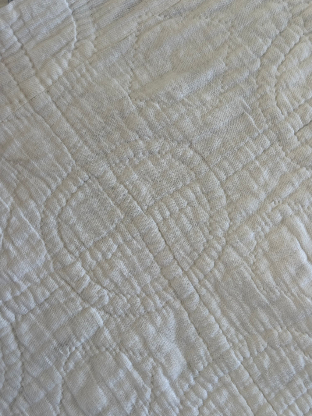 Vintage Blue and White Snowball Quilt