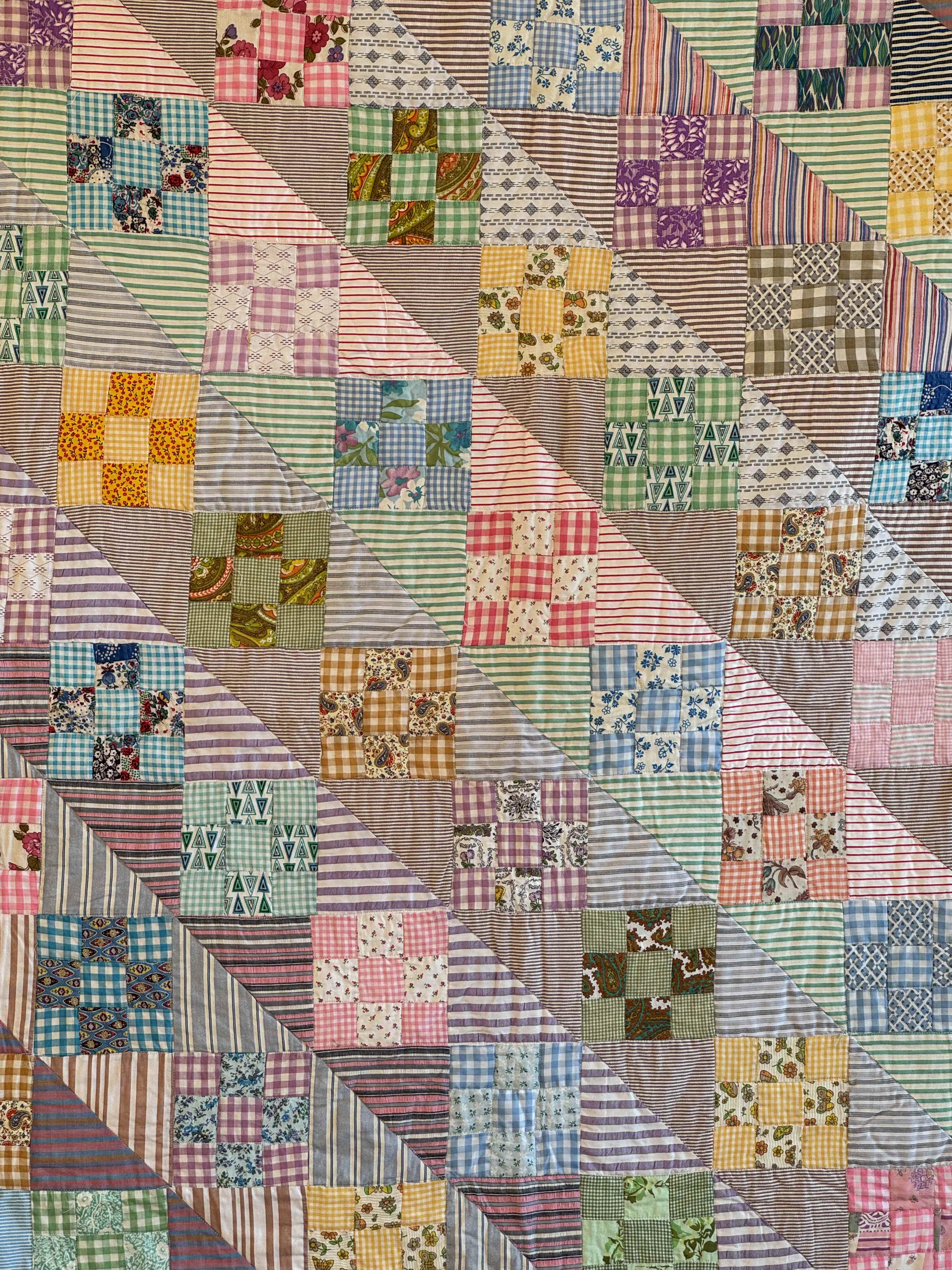 Vintage Quilt Sunshine and Shadows Nine Patch