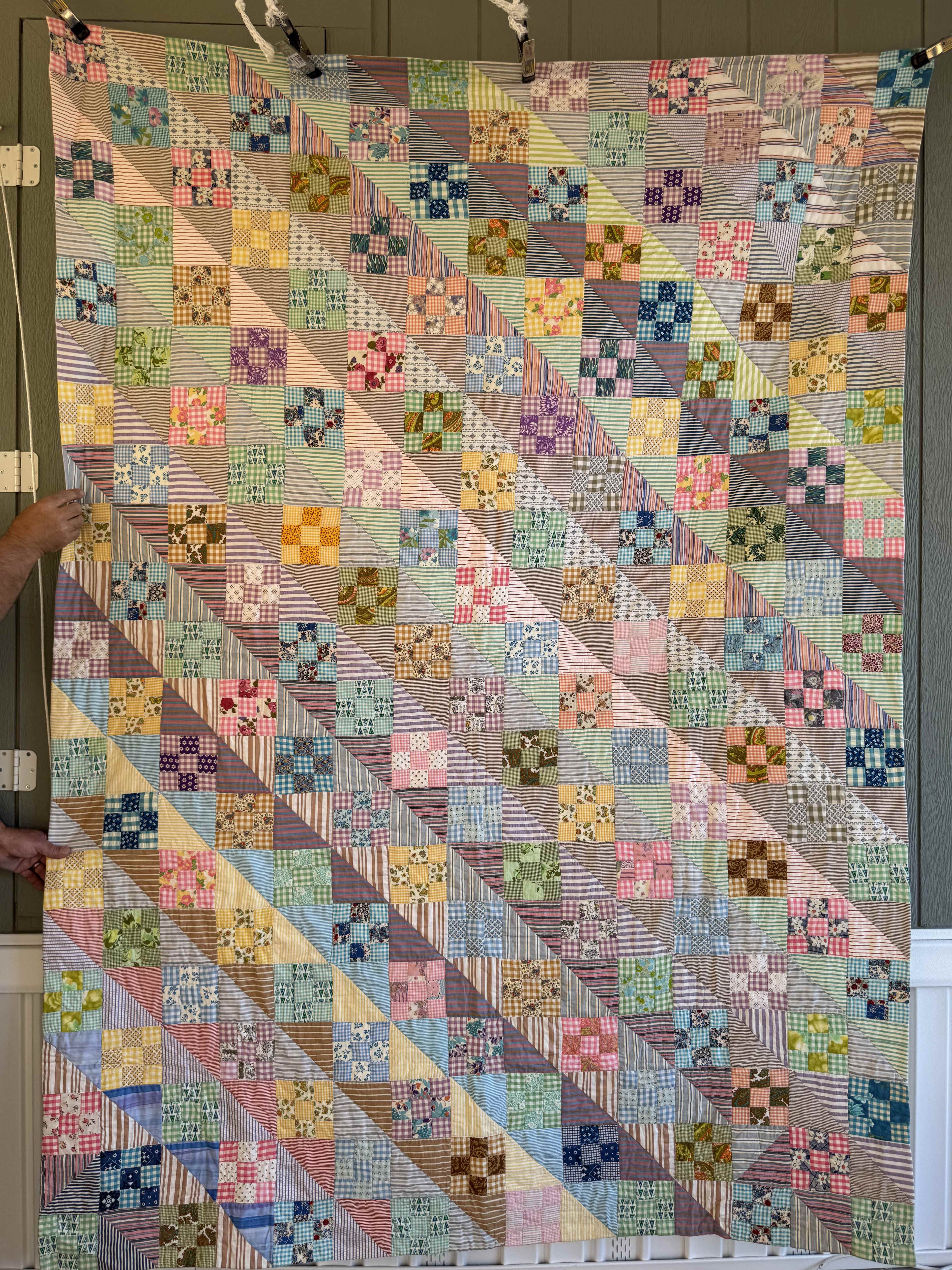 Vintage Quilt Sunshine and Shadows Nine Patch