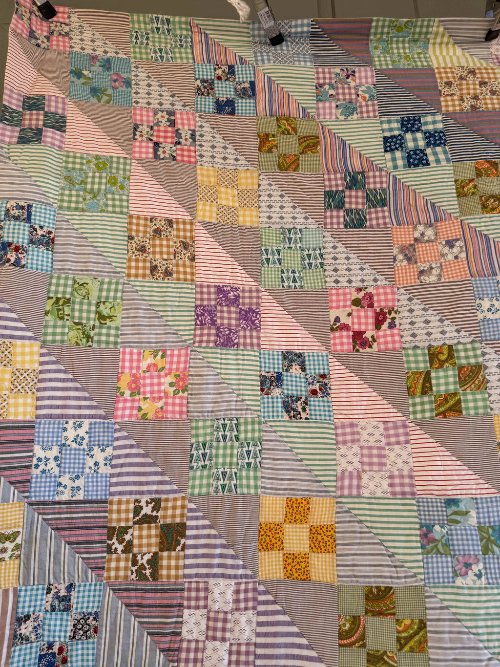 Vintage Quilt Sunshine and Shadows Nine Patch