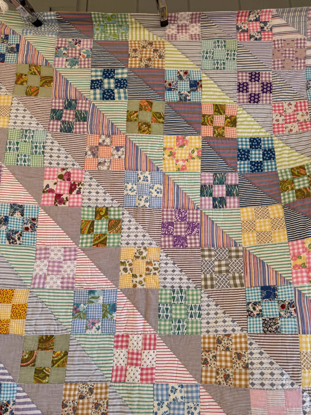 Vintage Quilt Sunshine and Shadows Nine Patch