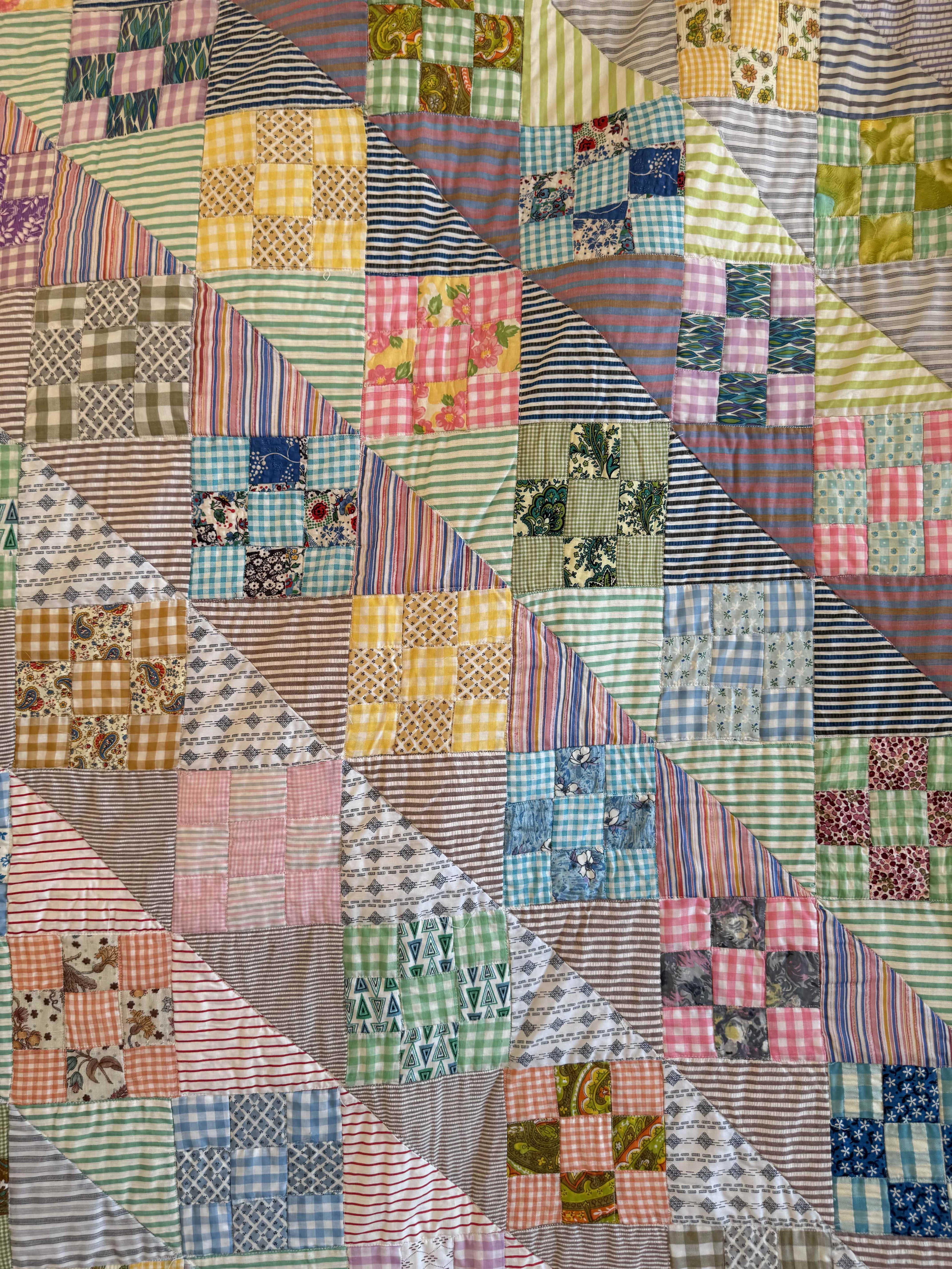 Vintage Quilt Sunshine and Shadows Nine Patch