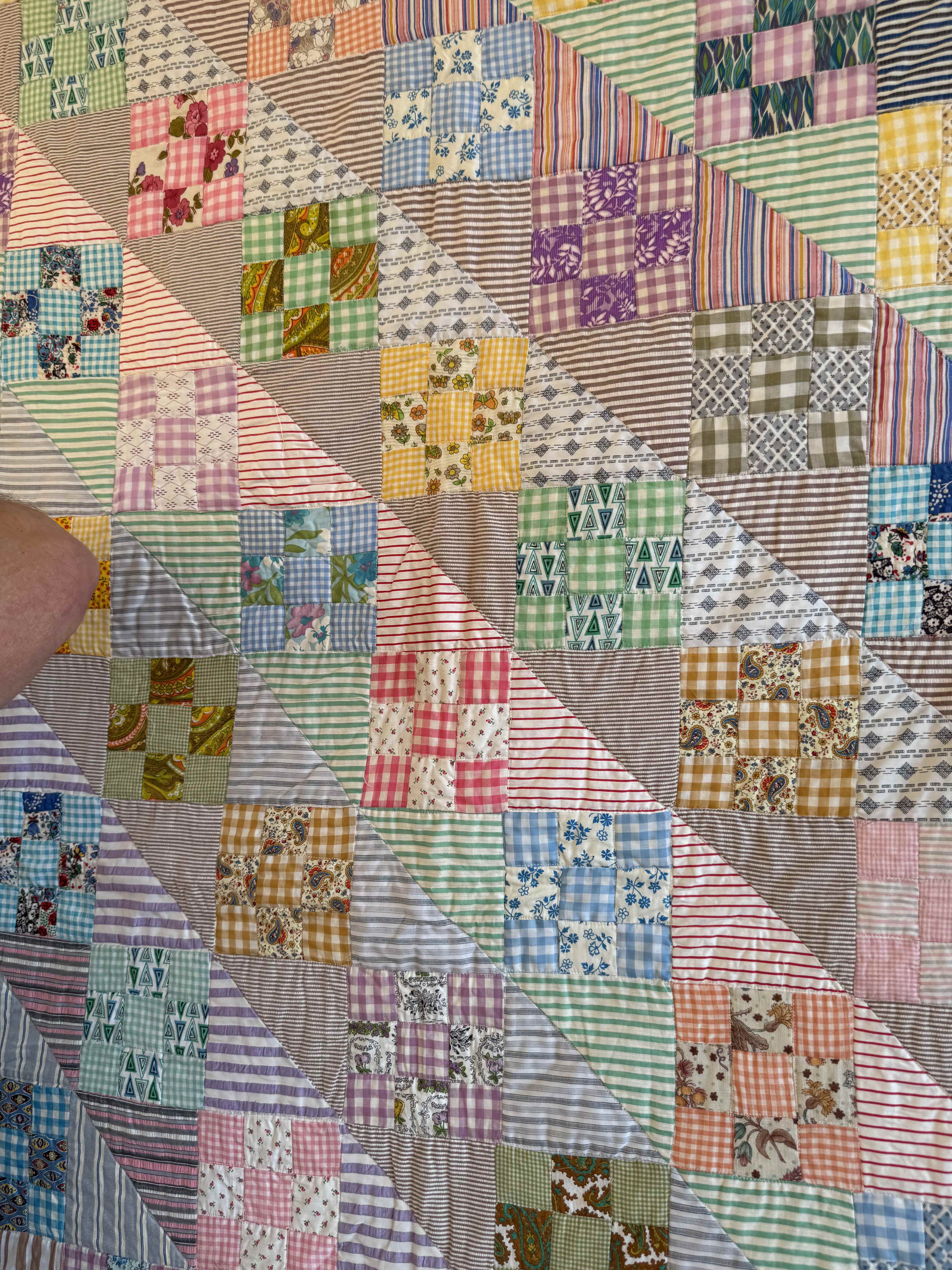 Vintage Quilt Sunshine and Shadows Nine Patch