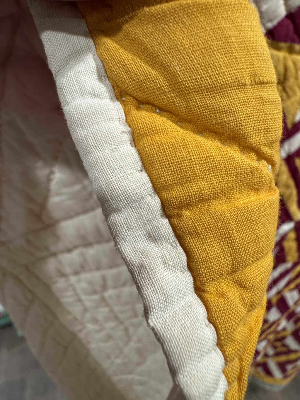 Antique Quilt Cheddar and Turkey Diagonal Four Patch