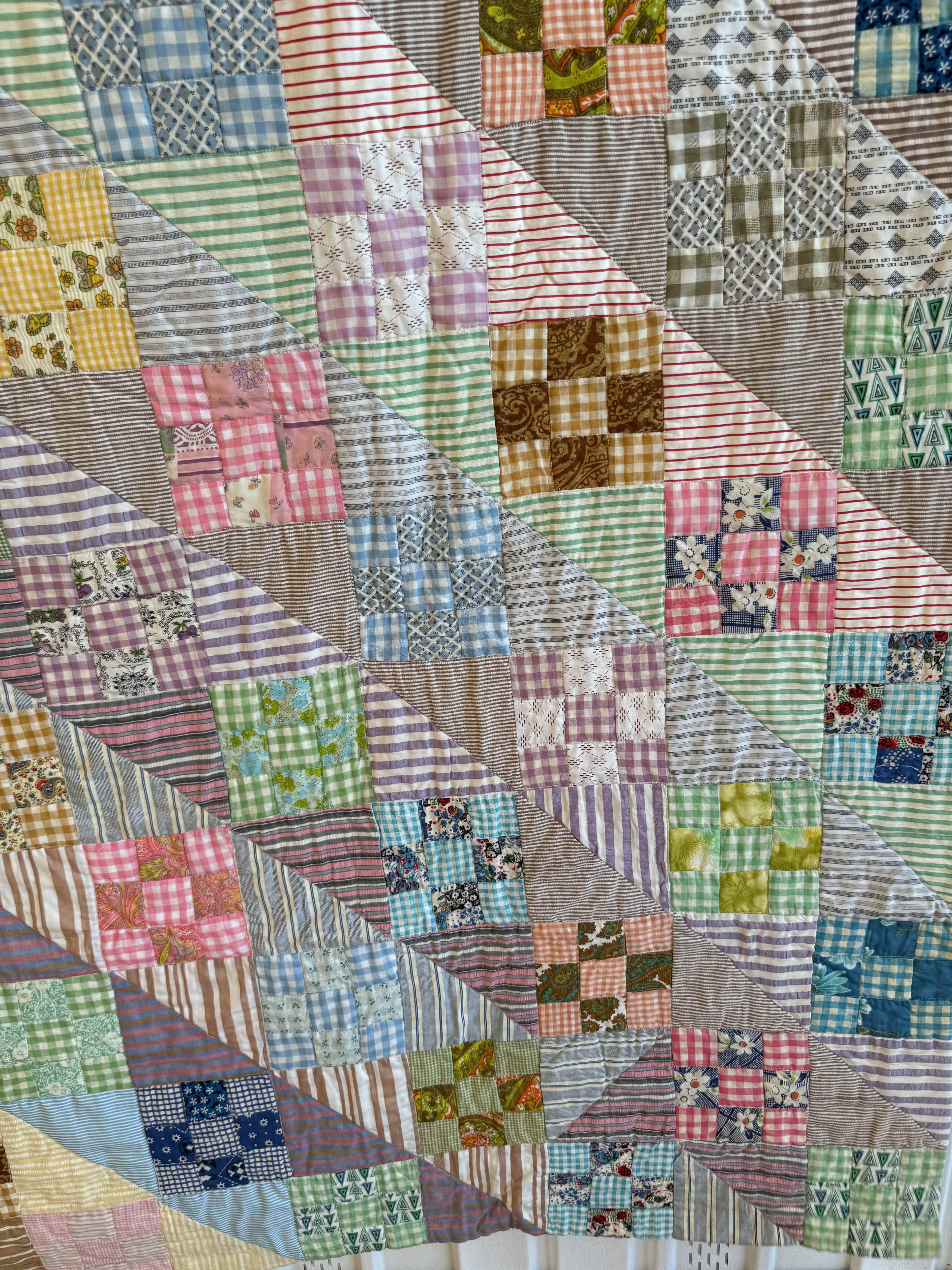 Vintage Quilt Sunshine and Shadows Nine Patch