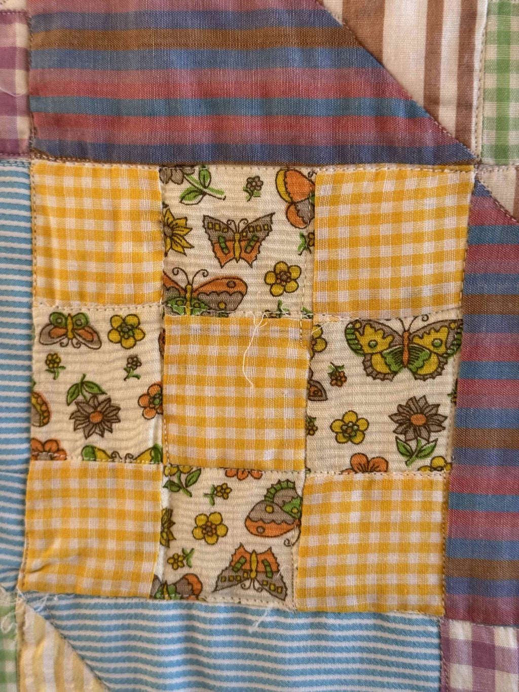 Vintage Quilt Sunshine and Shadows Nine Patch