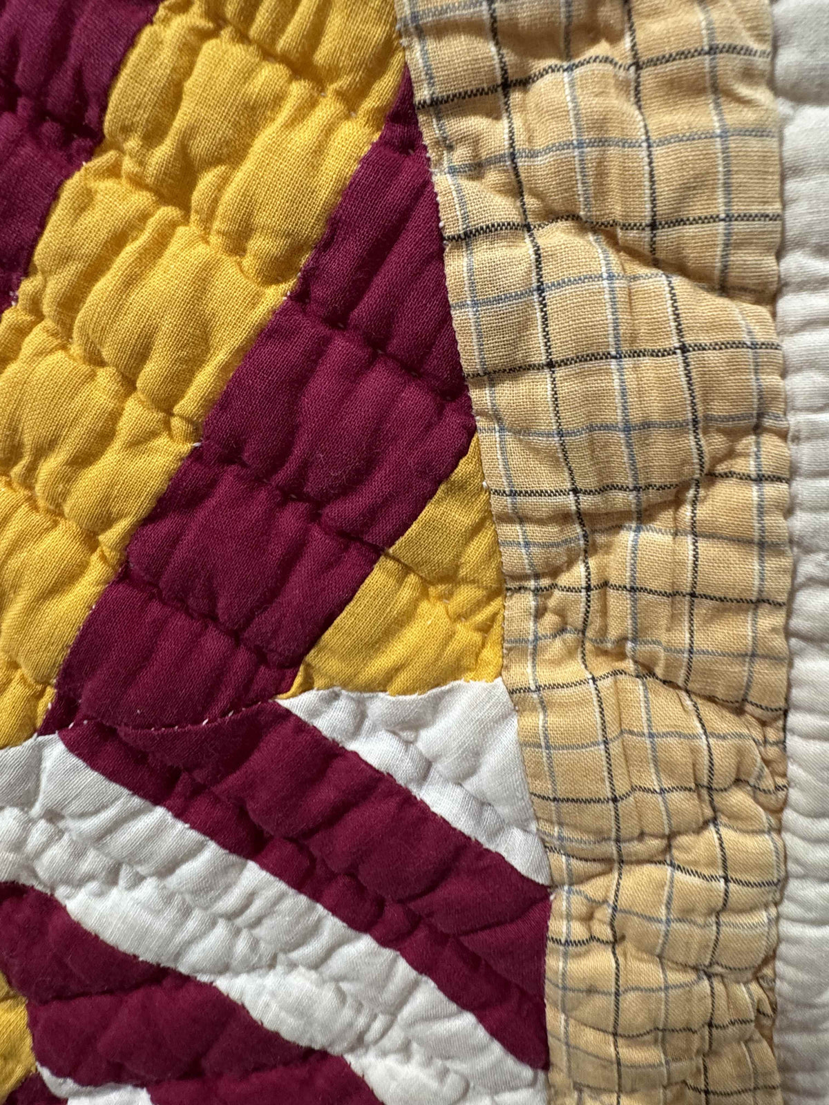 Antique Quilt Cheddar and Turkey Diagonal Four Patch