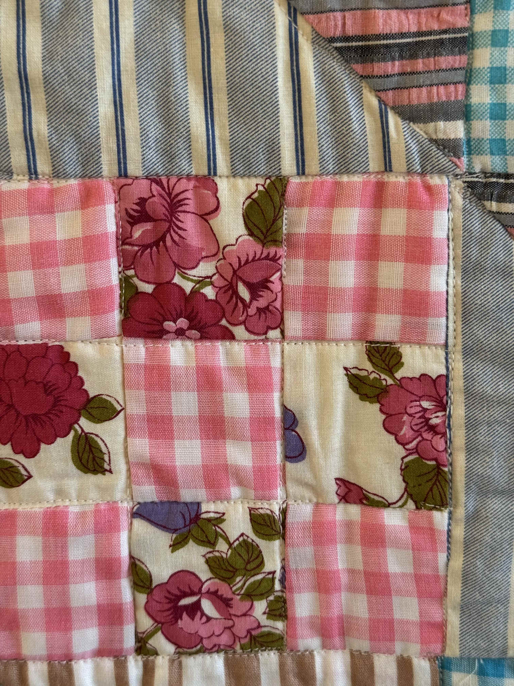 Vintage Quilt Sunshine and Shadows Nine Patch