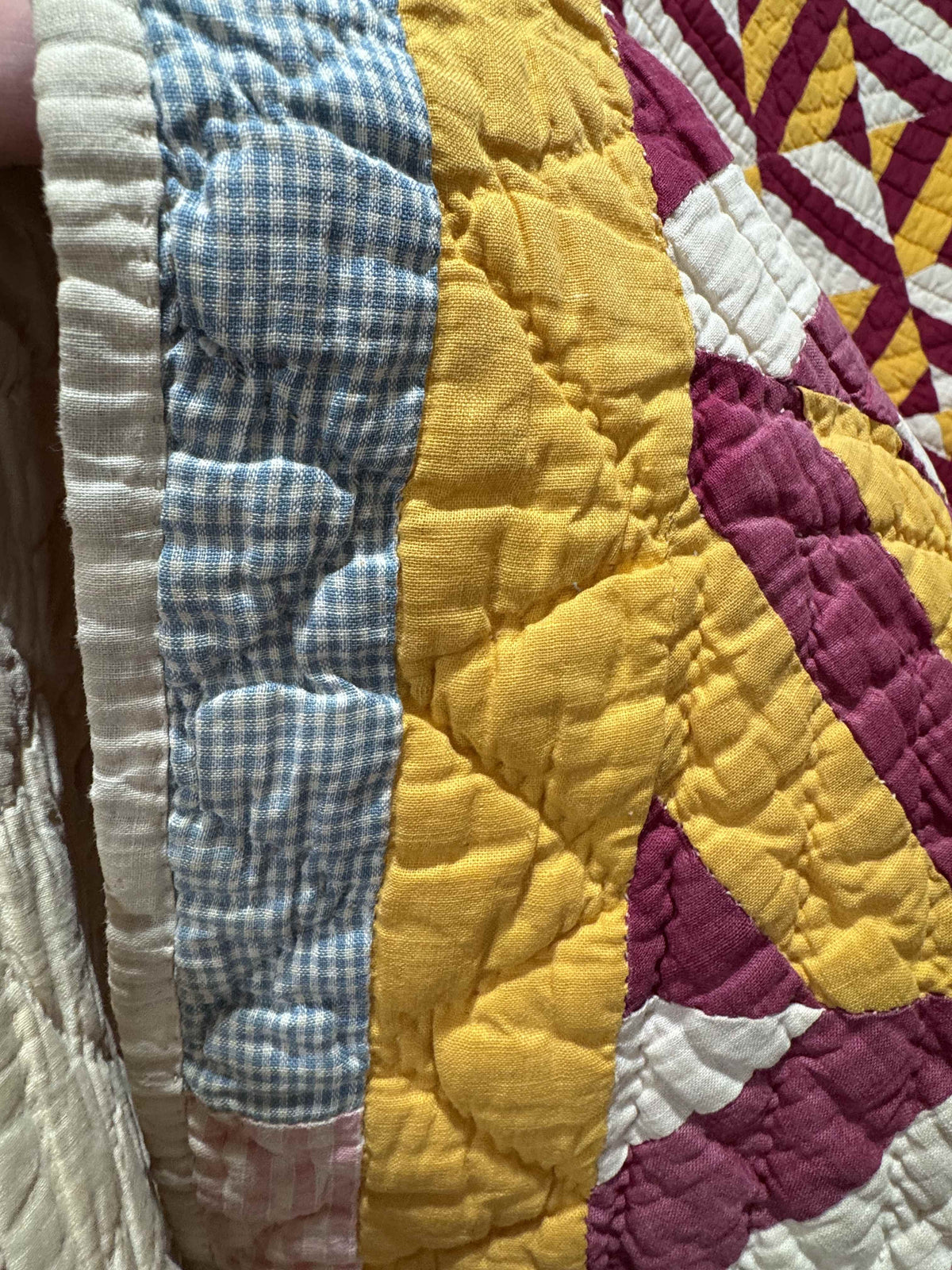 Antique Quilt Cheddar and Turkey Diagonal Four Patch