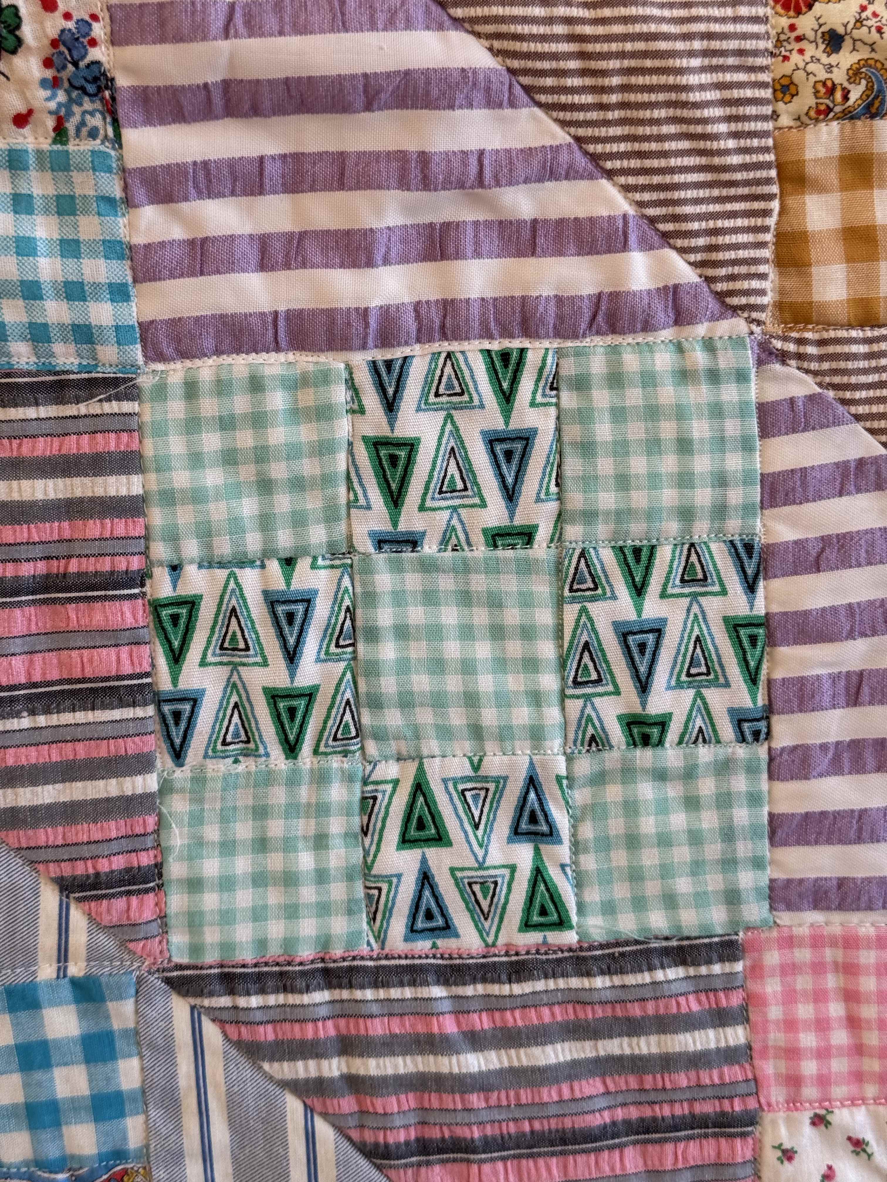 Vintage Quilt Sunshine and Shadows Nine Patch