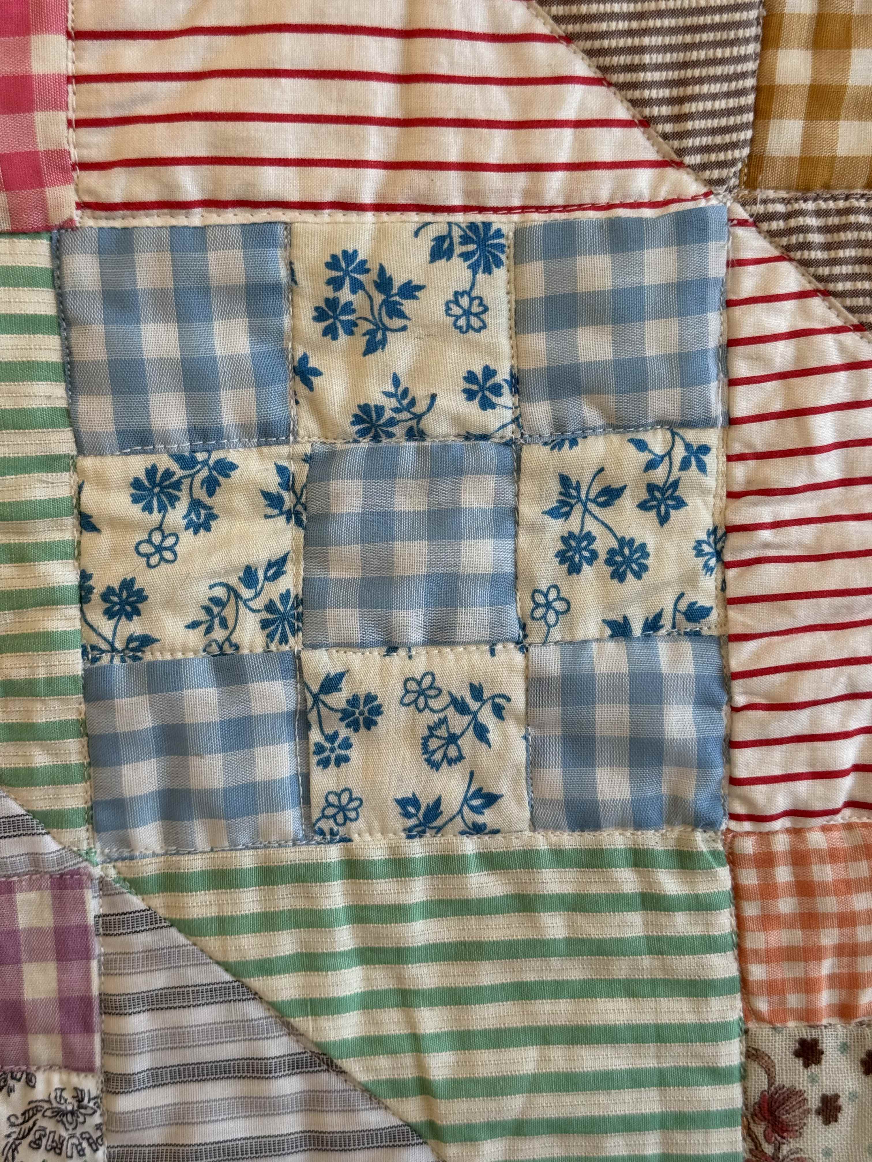 Vintage Quilt Sunshine and Shadows Nine Patch