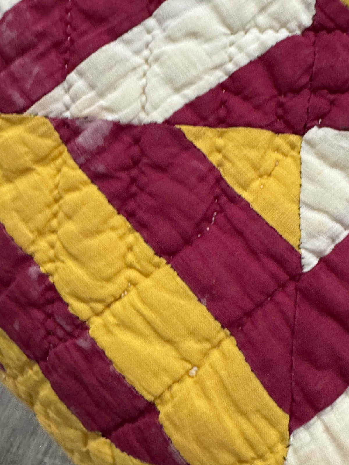 Antique Quilt Cheddar and Turkey Diagonal Four Patch