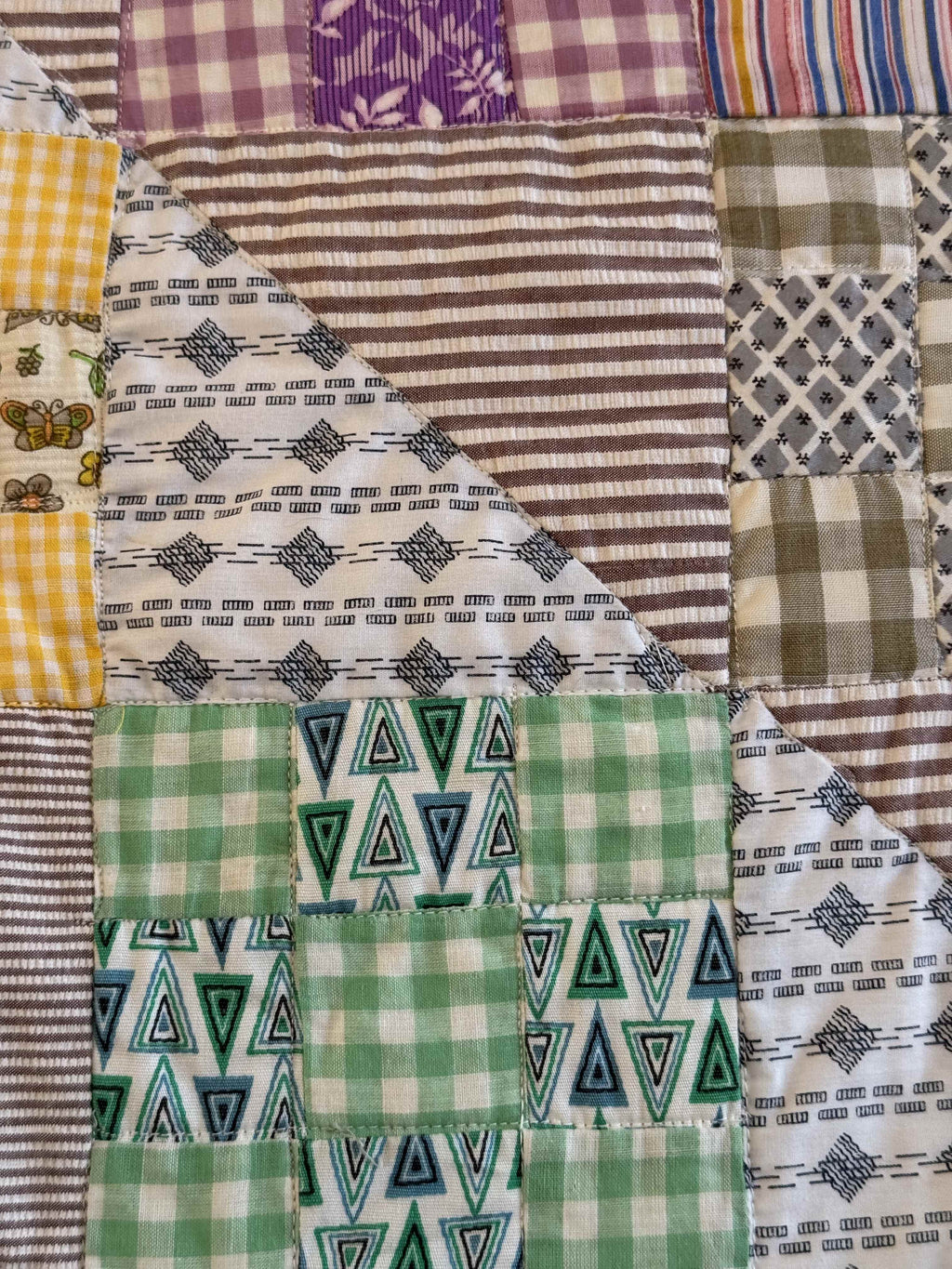 Vintage Quilt Sunshine and Shadows Nine Patch