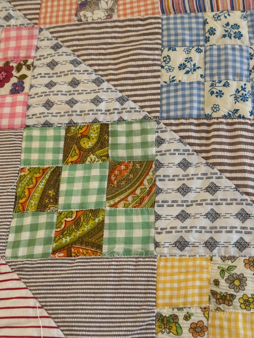 Vintage Quilt Sunshine and Shadows Nine Patch
