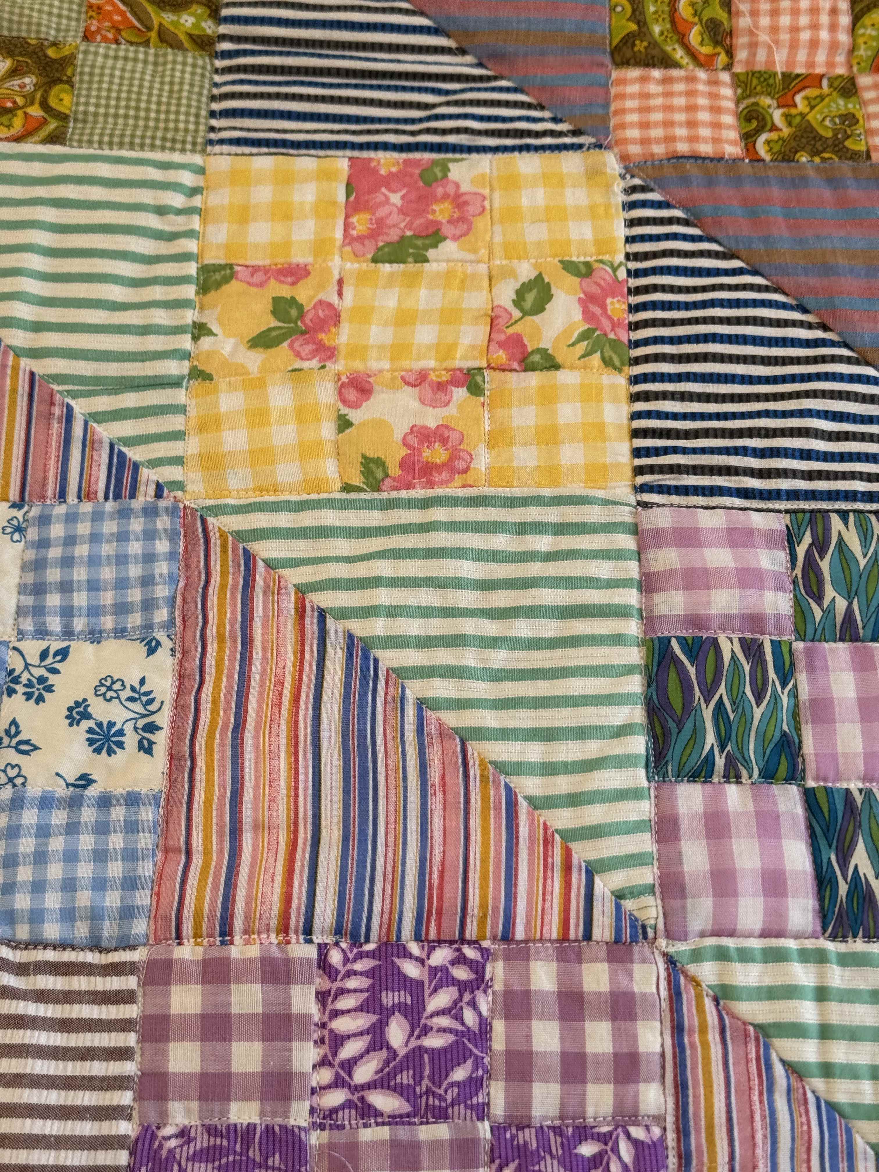 Vintage Quilt Sunshine and Shadows Nine Patch