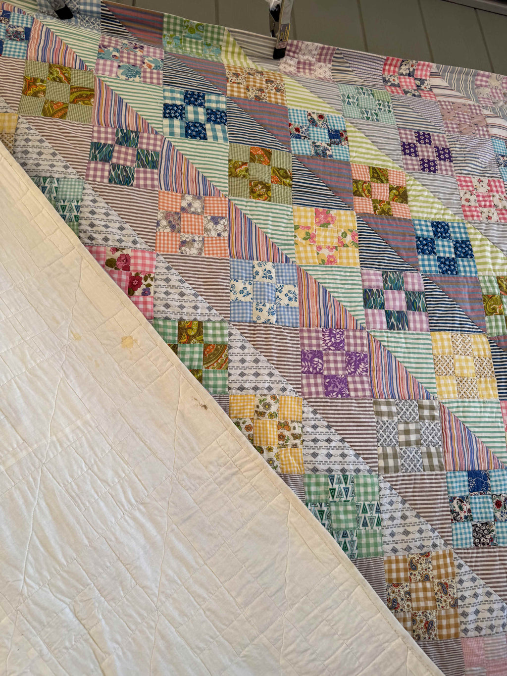 Vintage Quilt Sunshine and Shadows Nine Patch