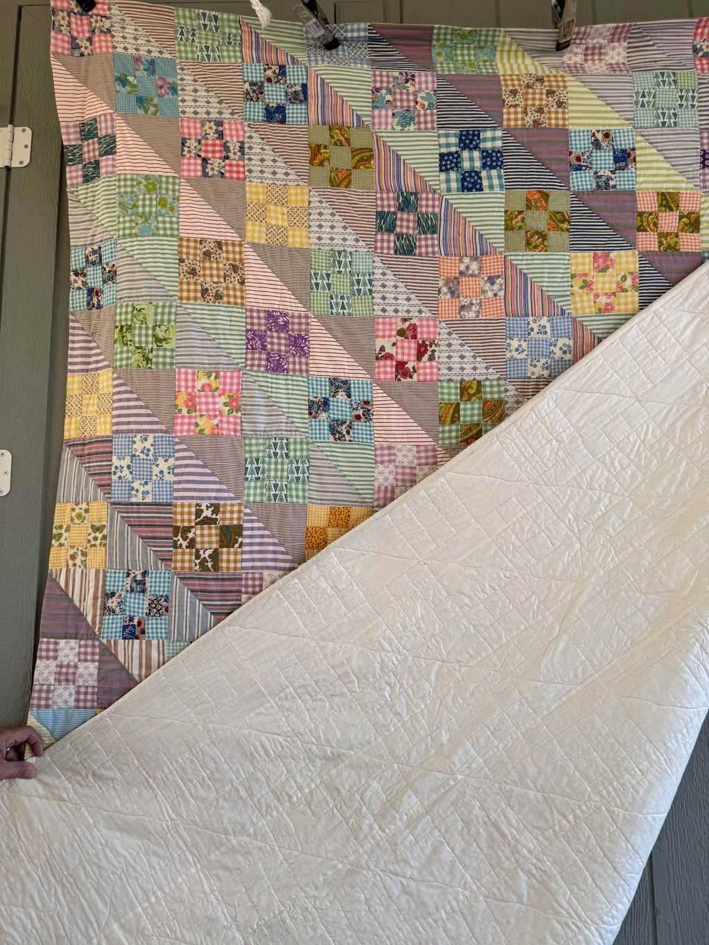 Vintage Quilt Sunshine and Shadows Nine Patch