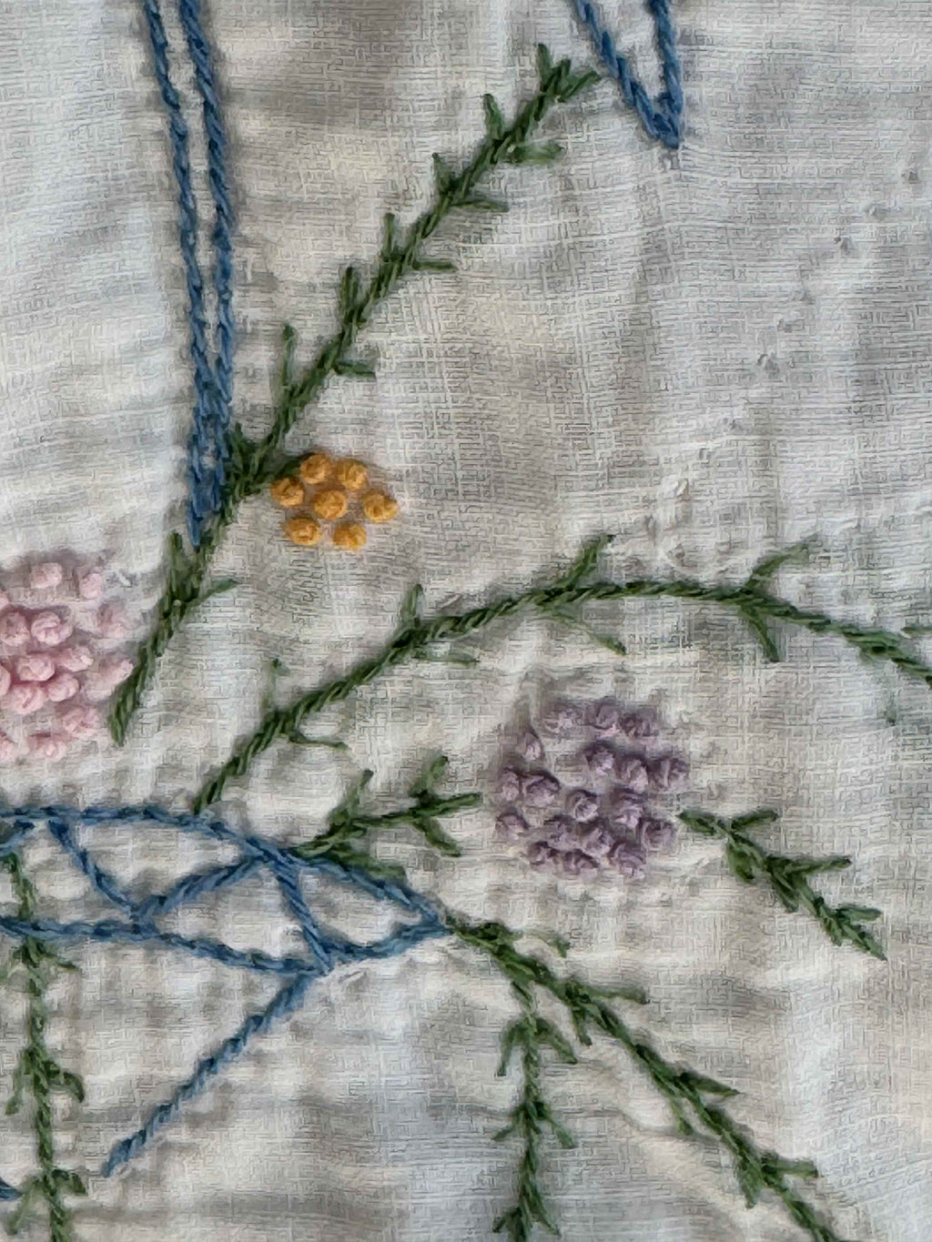 Vintage Quilt Flower Basket Embroidery