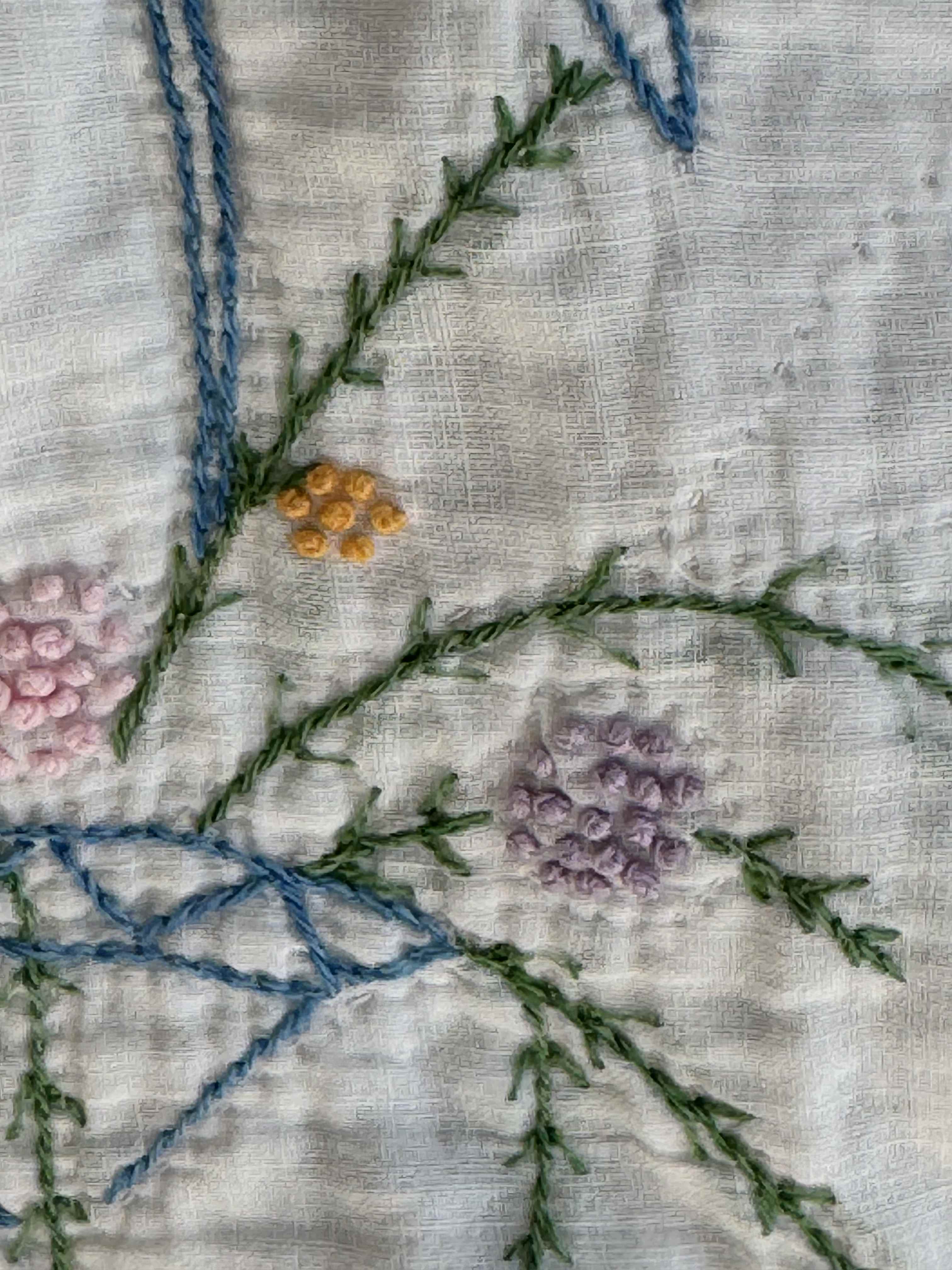 Vintage Quilt Flower Basket Embroidery