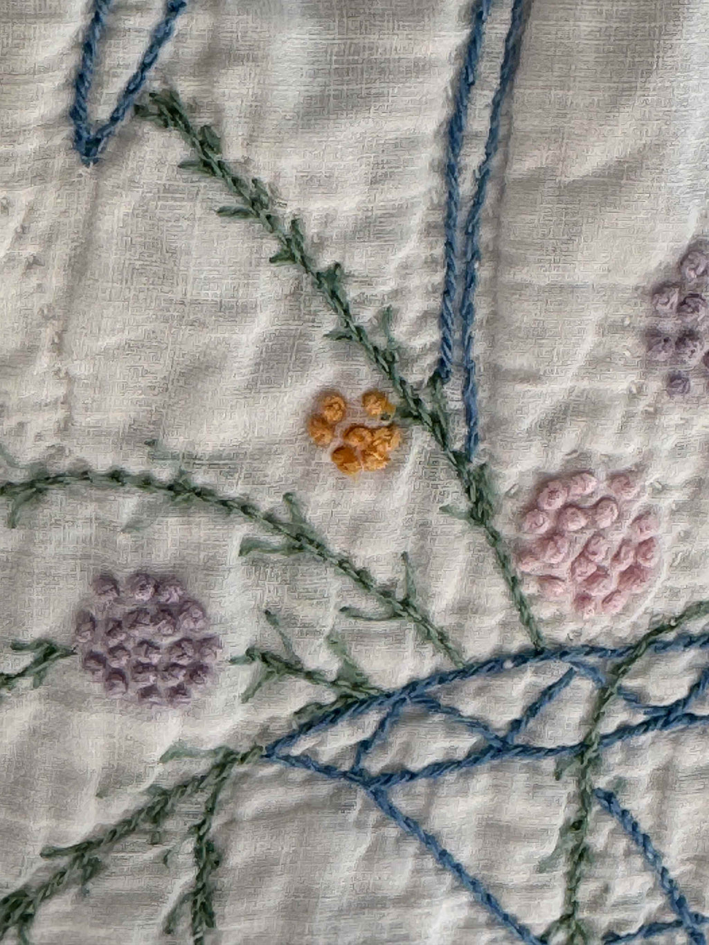 Vintage Quilt Flower Basket Embroidery