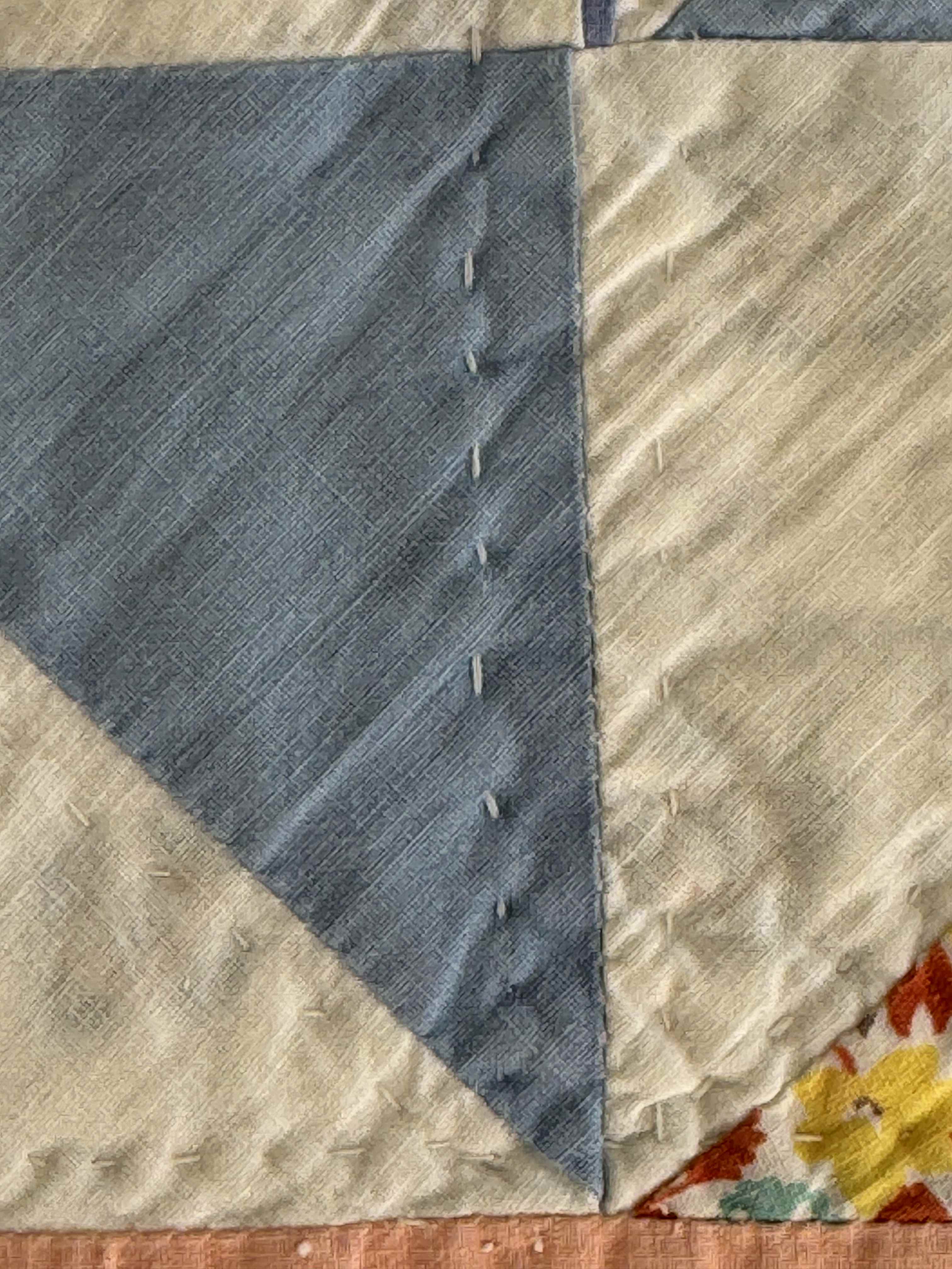 Vintage Quilt Half Square Triangle Pinwheel Variation