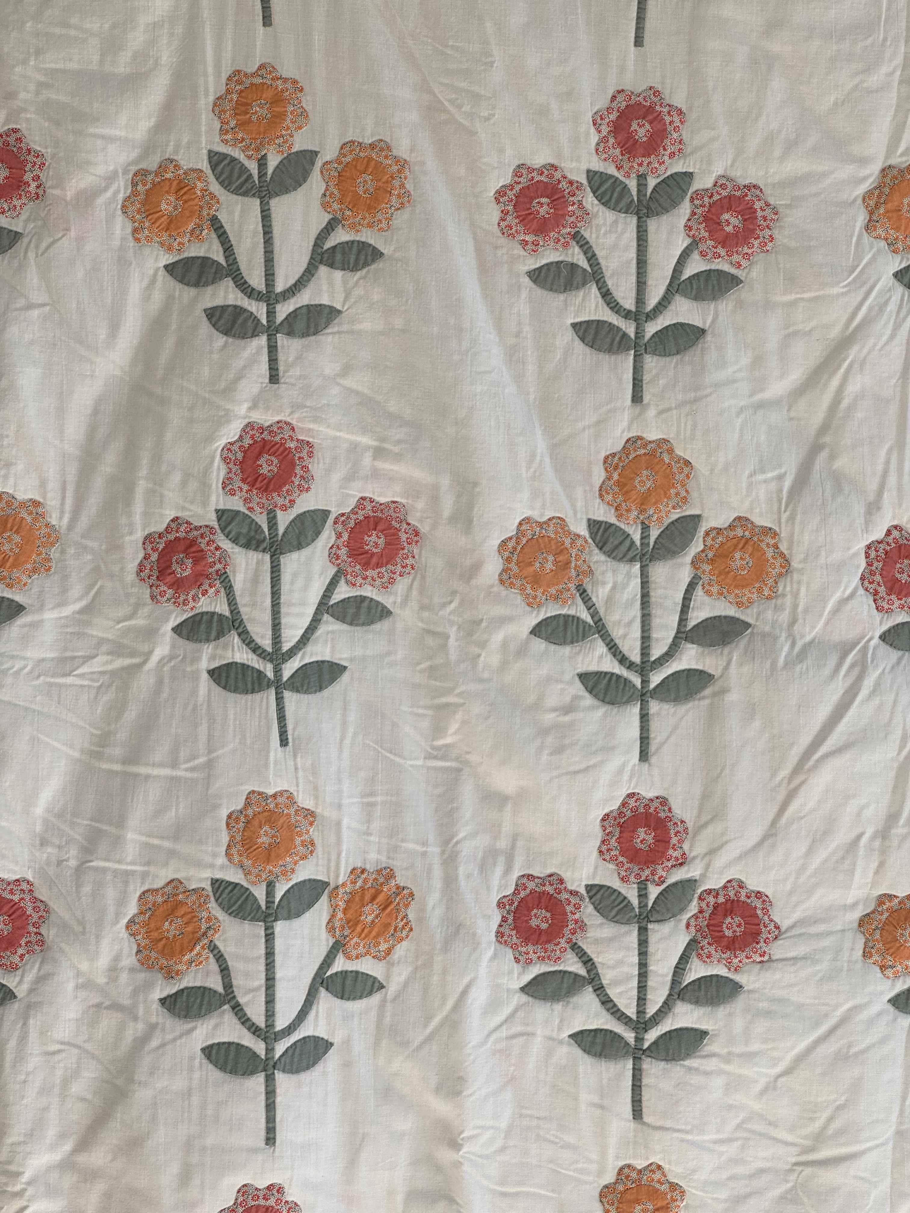 Vintage Quilt Triple Floral Applique
