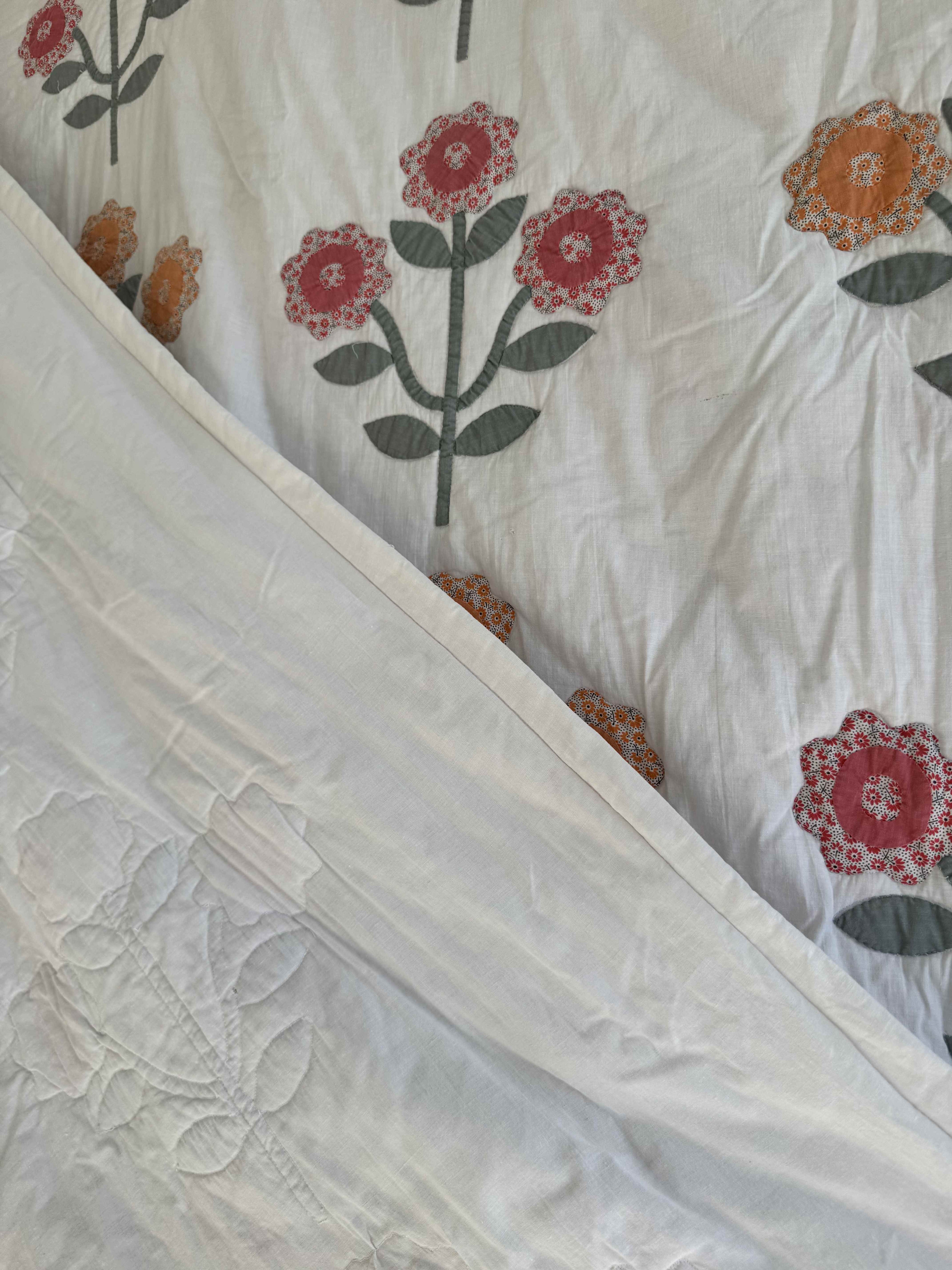 Vintage Quilt Triple Floral Applique