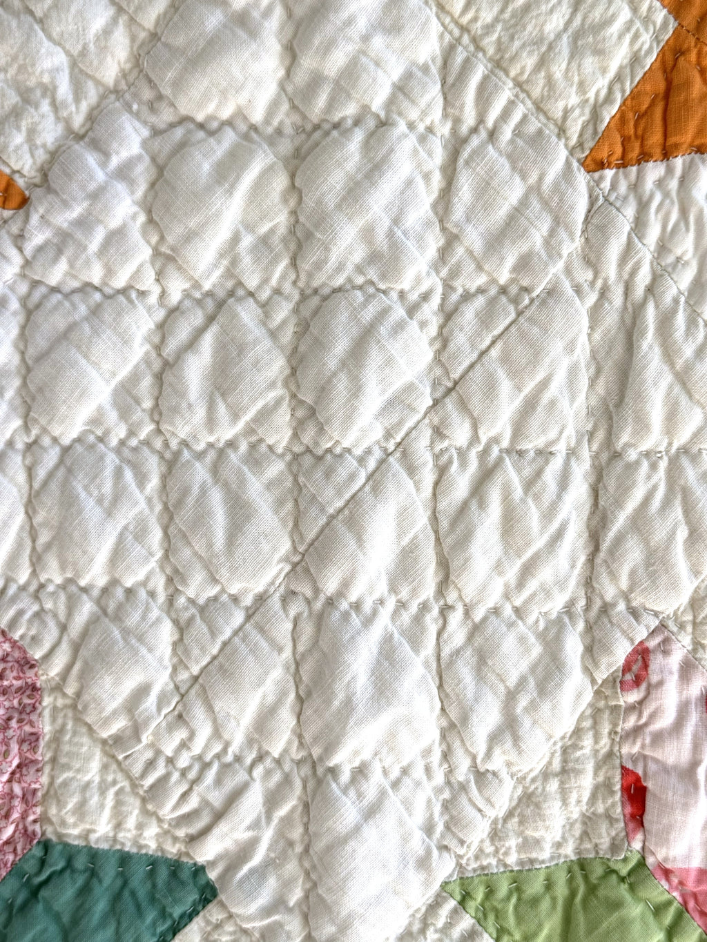 Vintage Cactus Basket Quilt - Orange