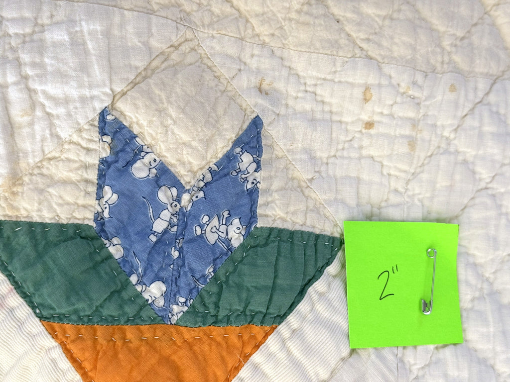 Vintage Cactus Basket Quilt - Orange