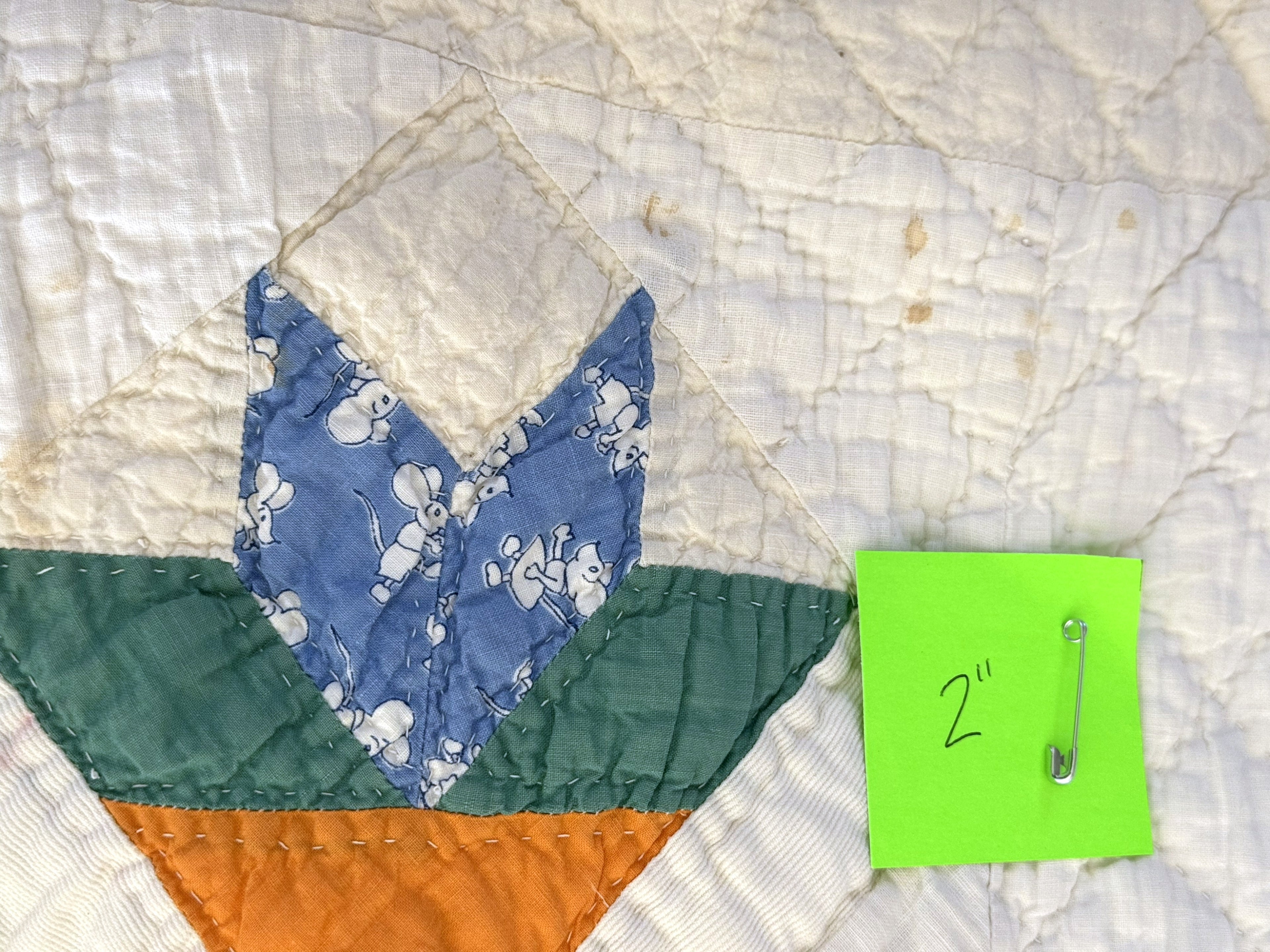 Vintage Cactus Basket Quilt - Orange