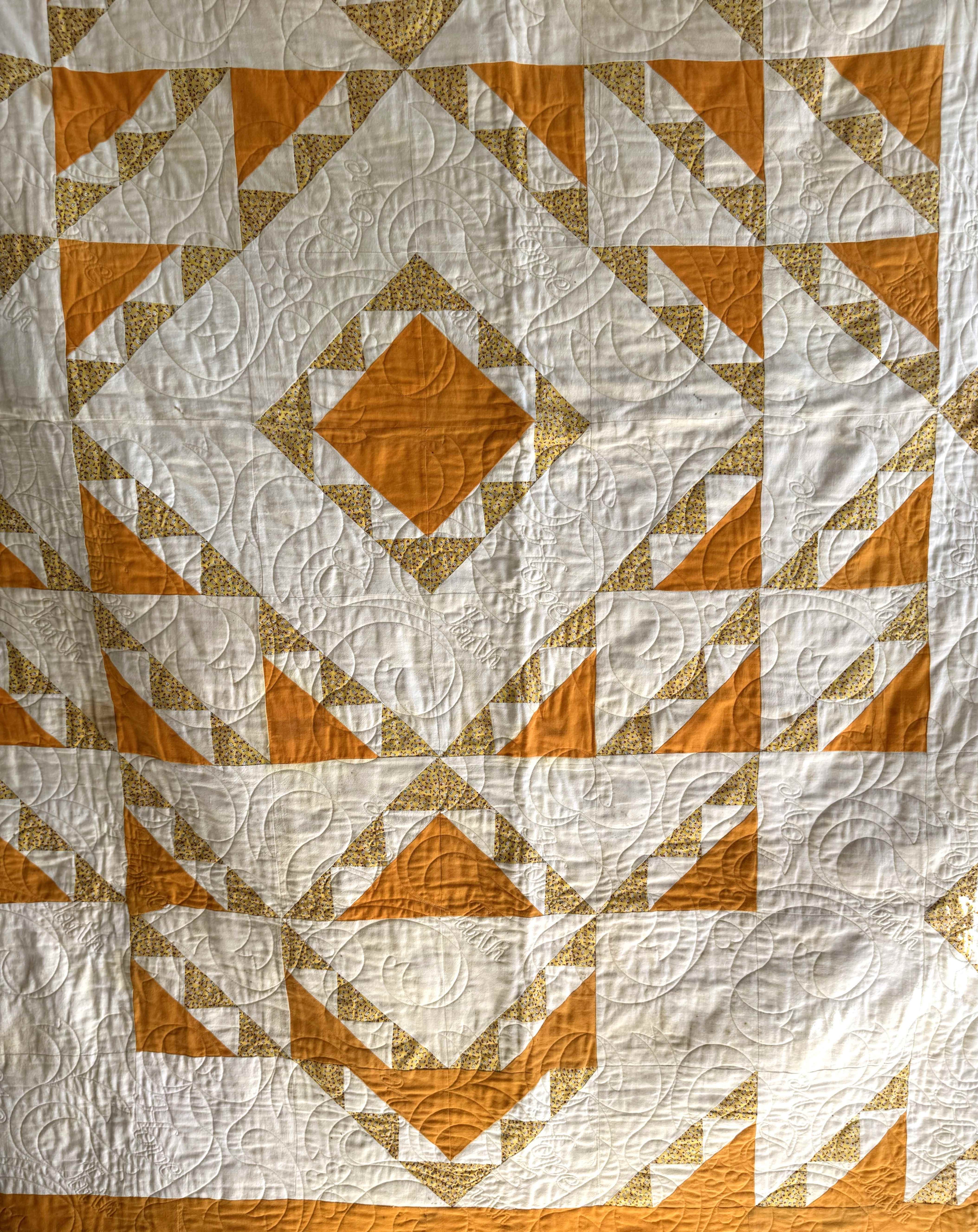 Vintage Quilt Geometric Medallion