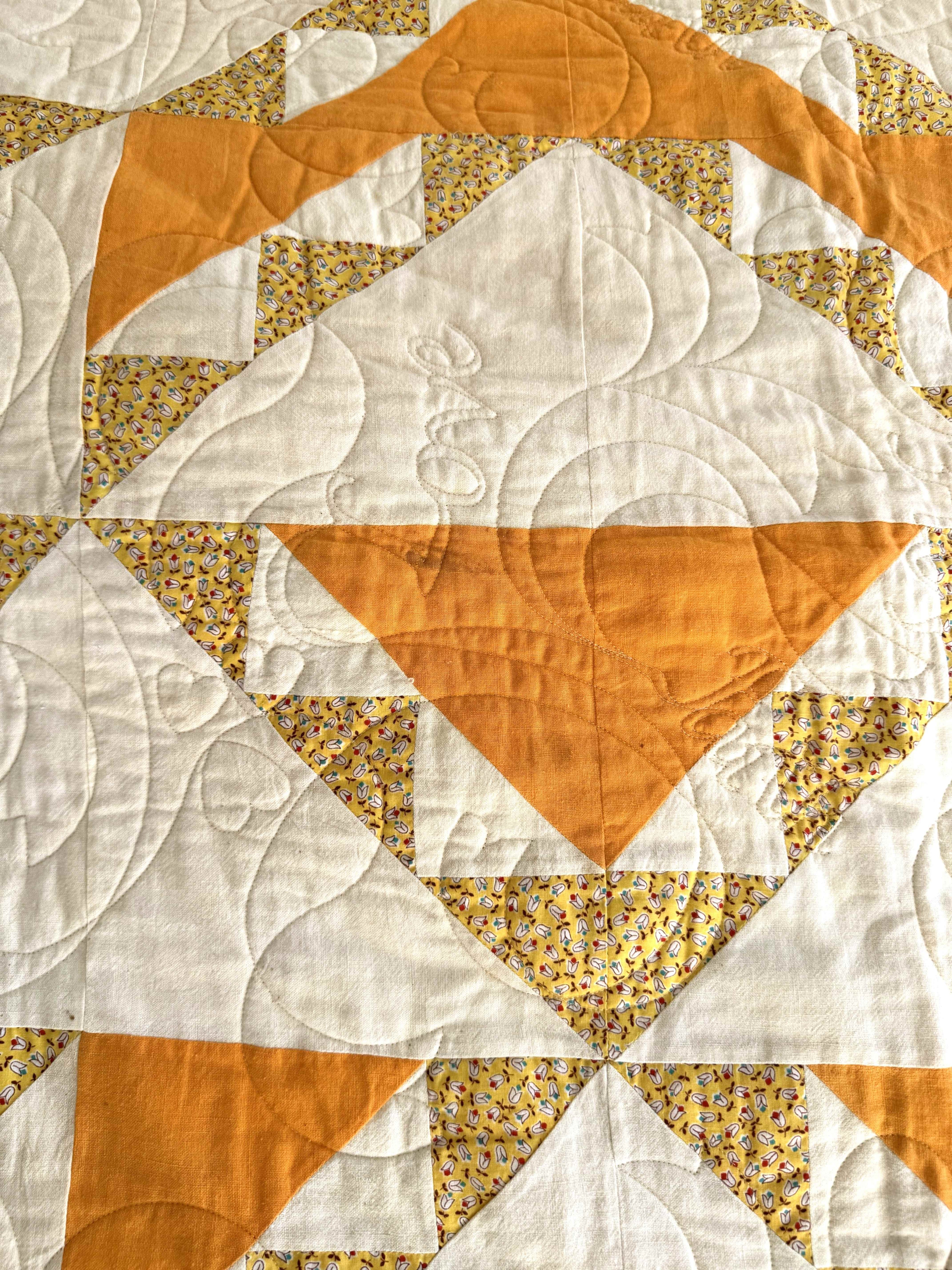 Vintage Quilt Geometric Medallion