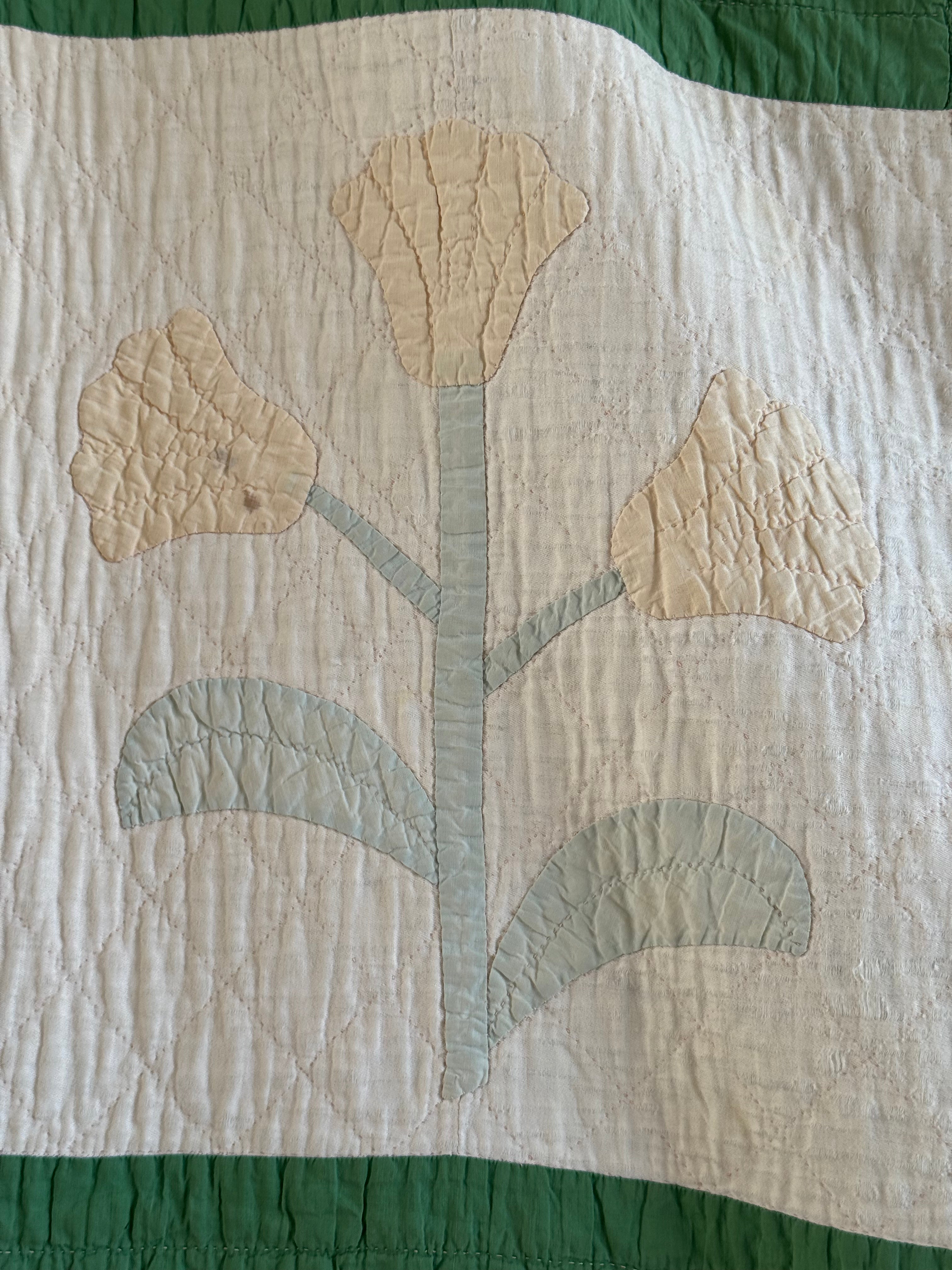 **SOLD** Vintage Cutter Quilt Tulip Applique ** SOLD**