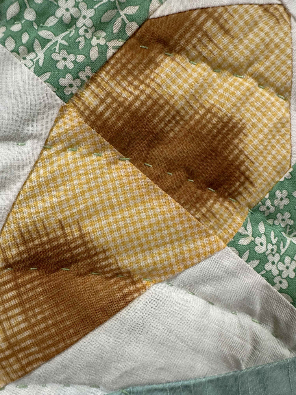Vintage Quilt Sampler Block with Aqua Setting
