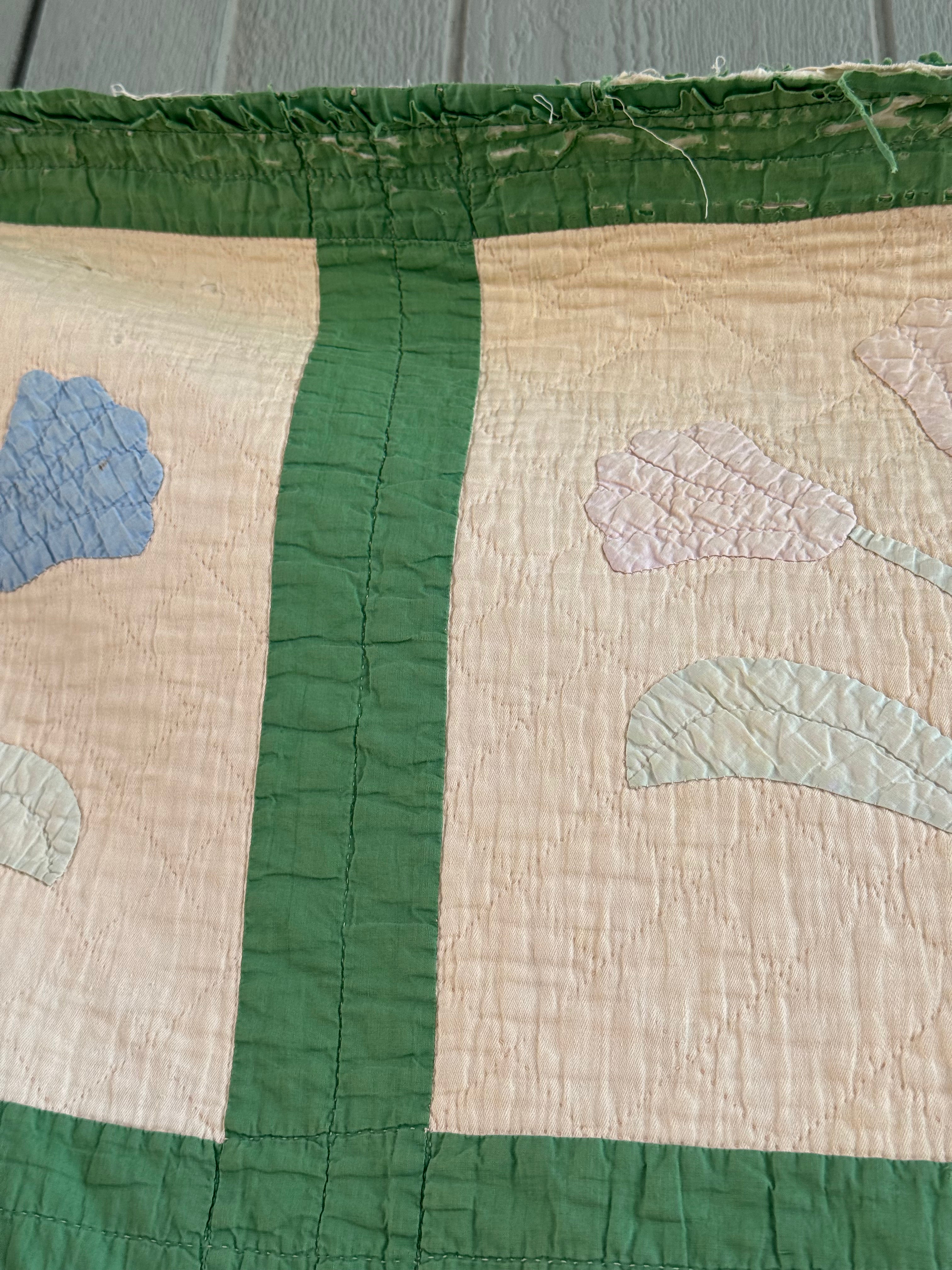 **SOLD** Vintage Cutter Quilt Tulip Applique ** SOLD**