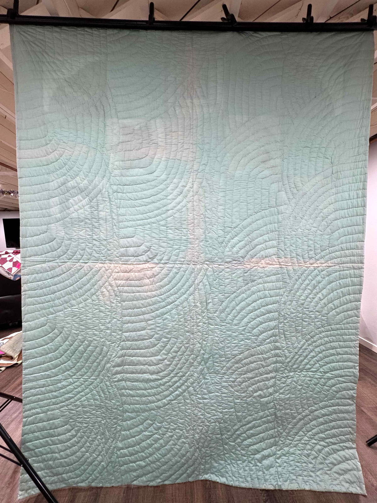 Vintage Quilt Sampler Block with Aqua Setting