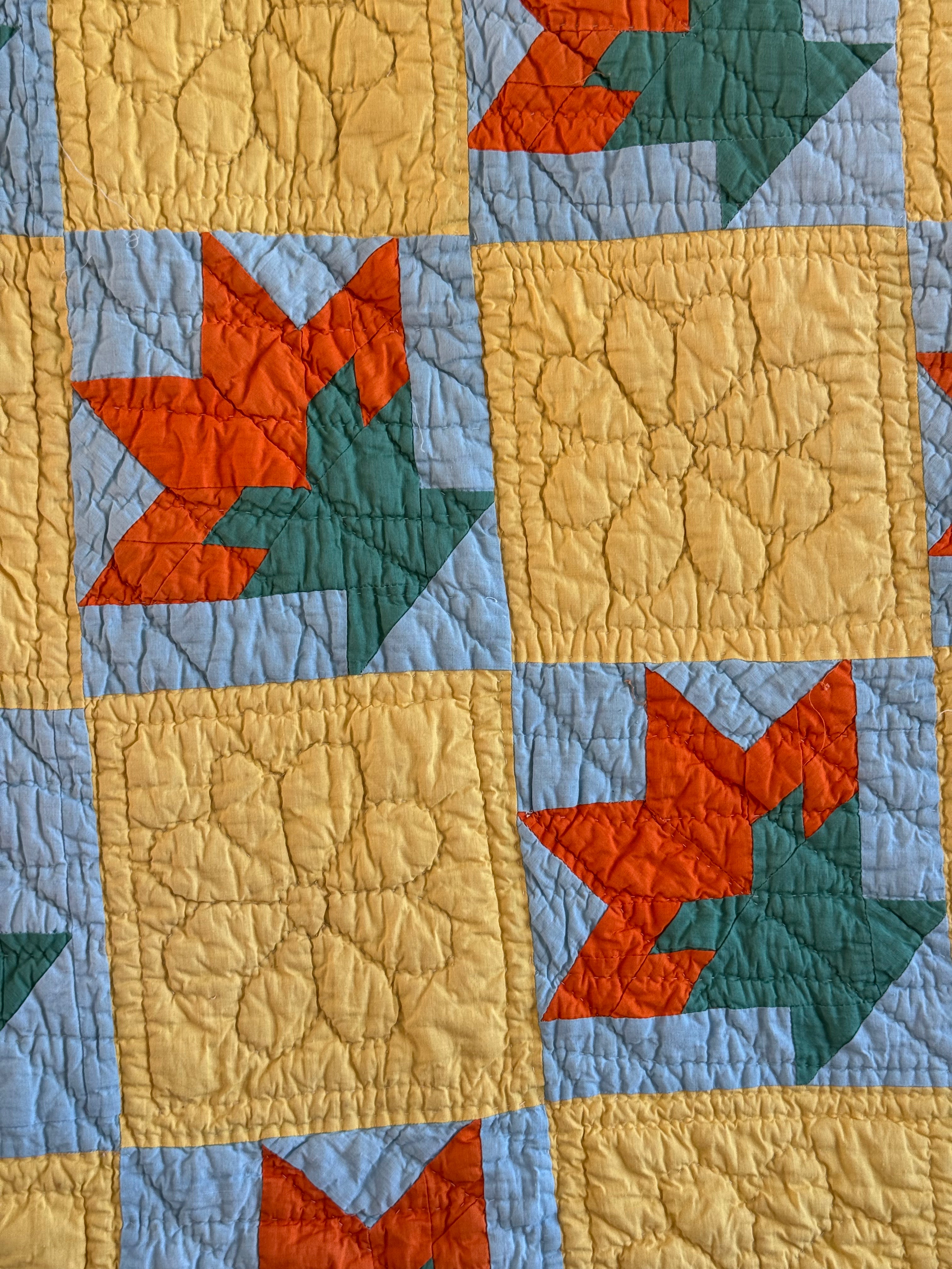 Vintage Quilt Cactus Basket Quilt