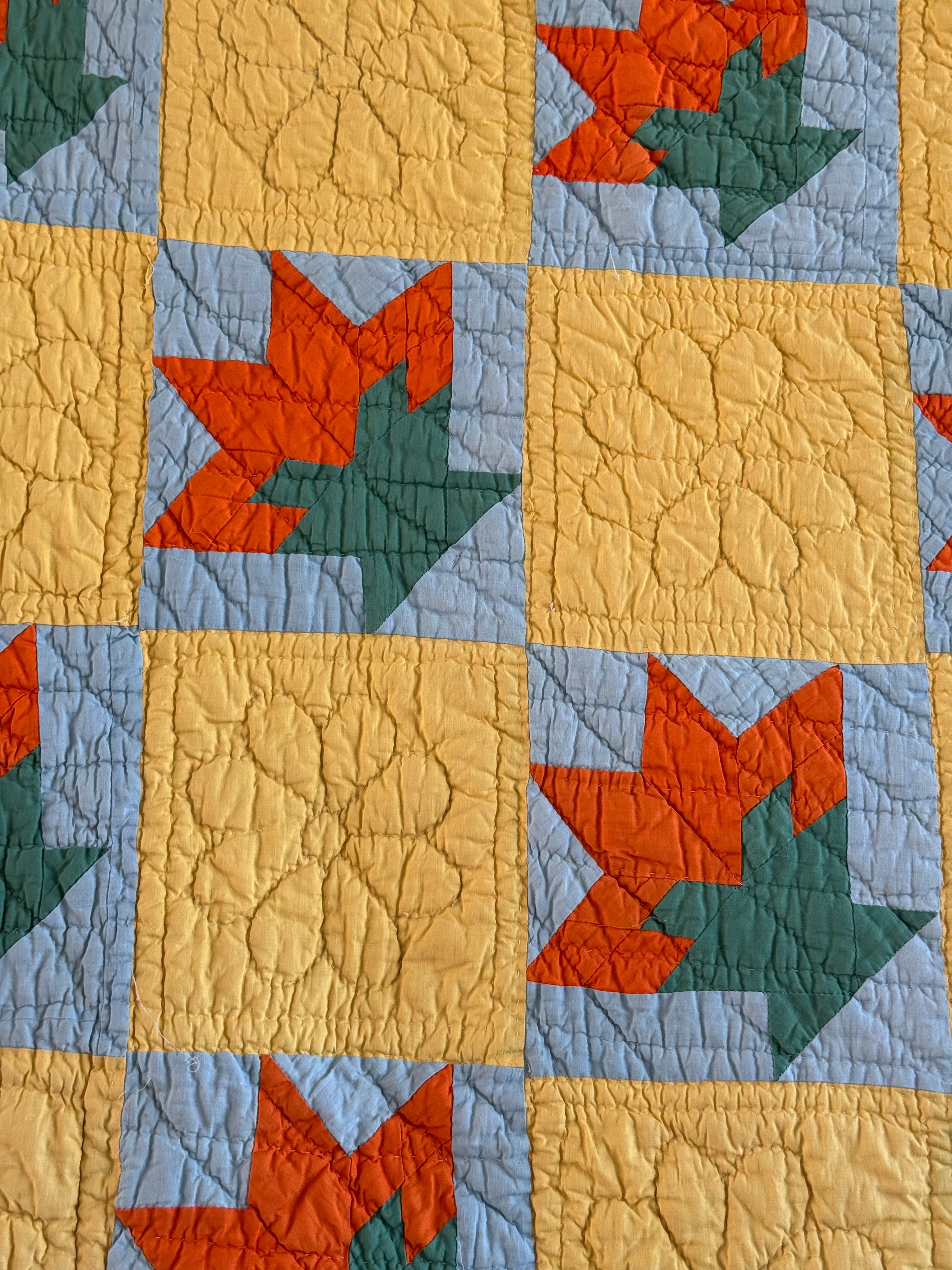 Vintage Quilt Cactus Basket Quilt