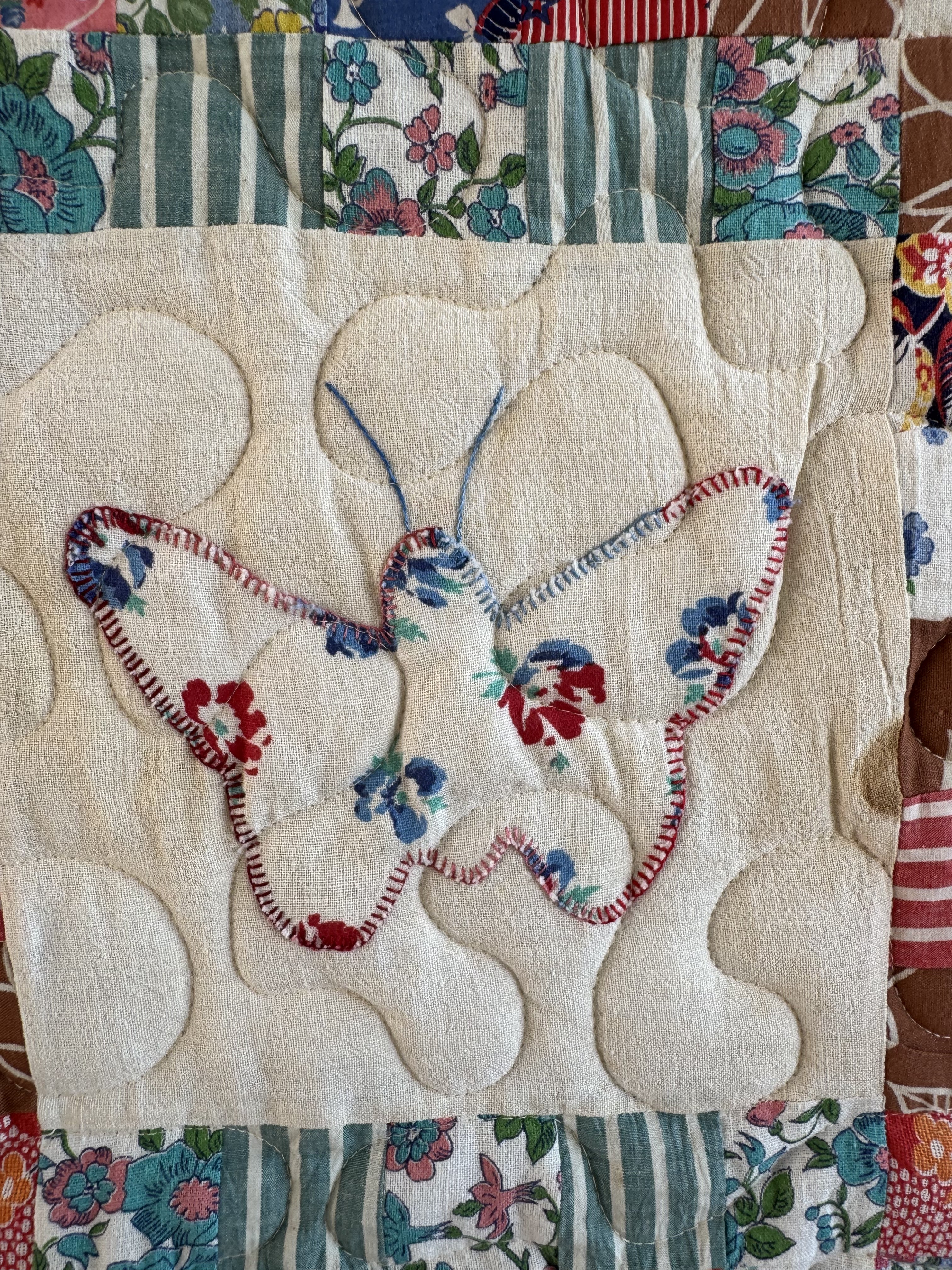 **SOLD** Vintage Quilt Feed Sack Butterfly ** SOLD**