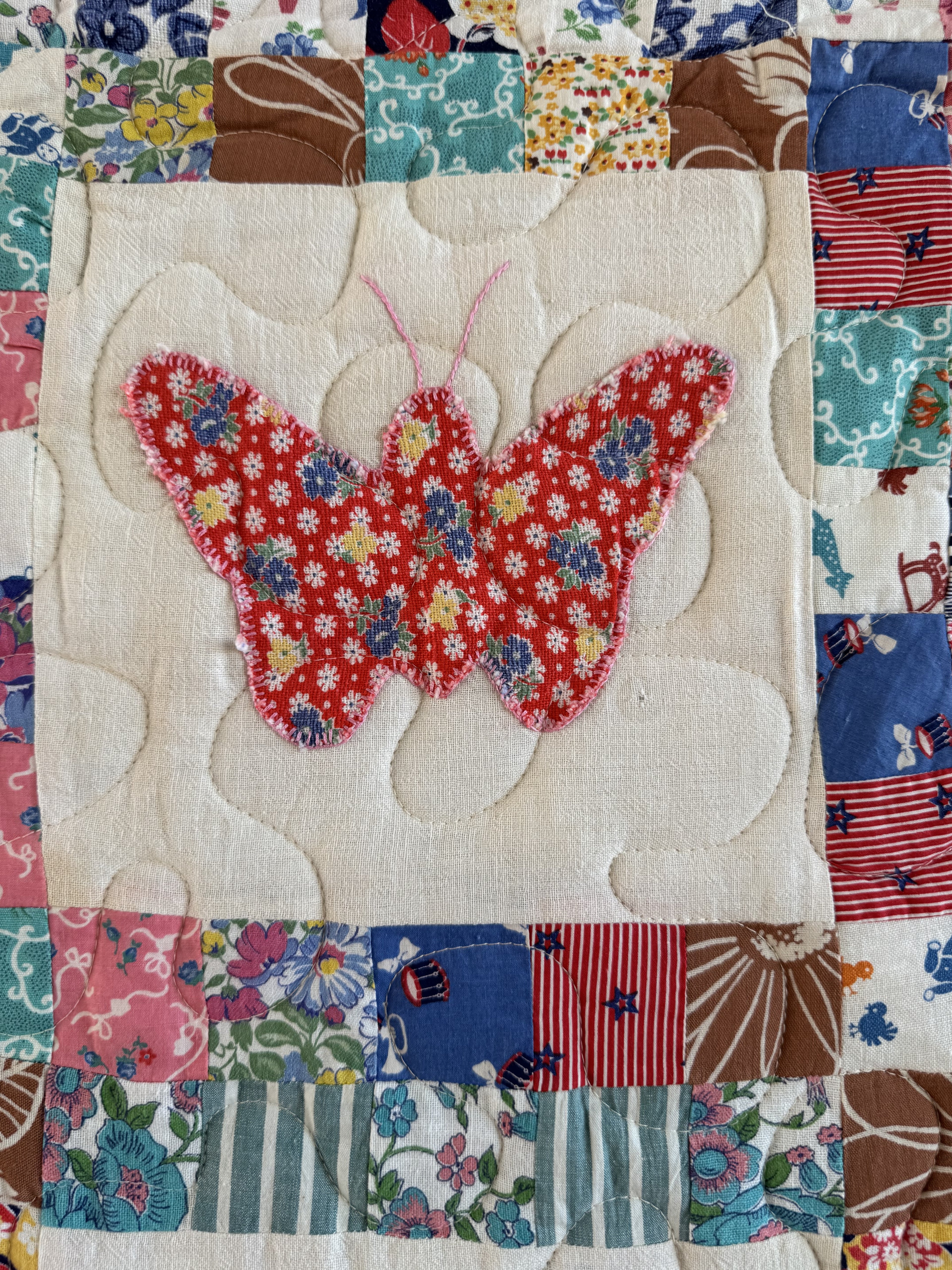 **SOLD** Vintage Quilt Feed Sack Butterfly ** SOLD**