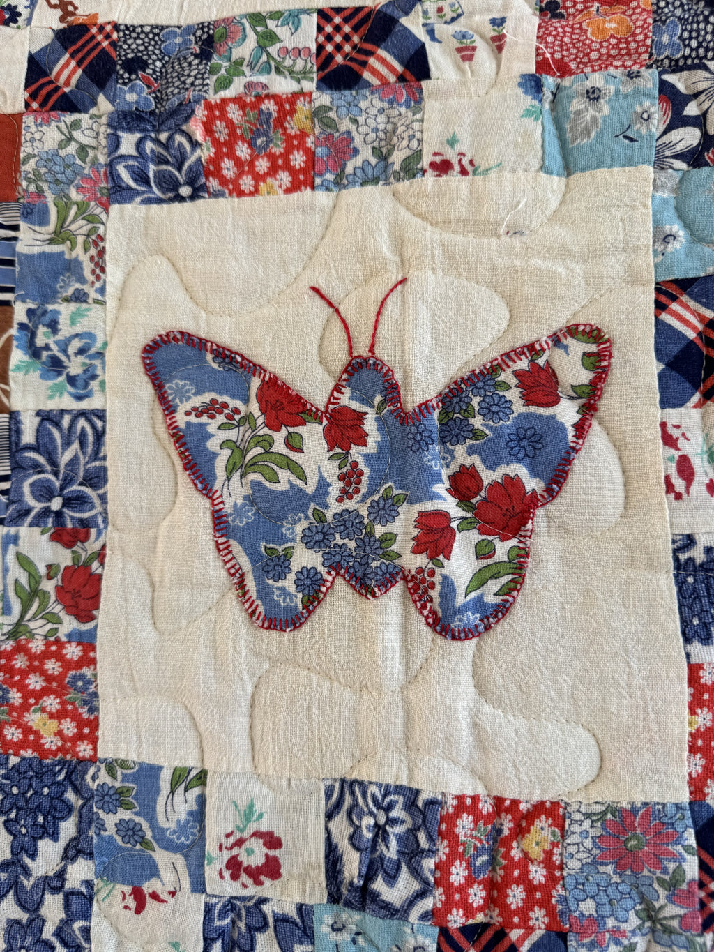 **SOLD** Vintage Quilt Feed Sack Butterfly ** SOLD**
